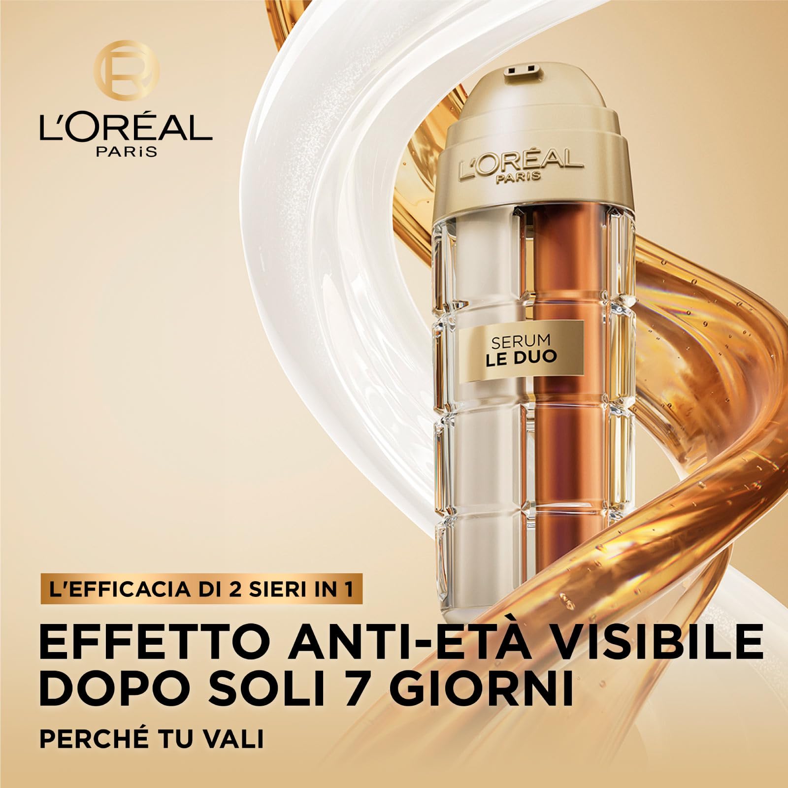 L'Oréal Paris Age Perfect Siero Anti-età Le Duo Illuminante Rassodante con Collagene Vitamine C B3 30ml + Age Perfect Renaissance Cellulaire Crema Viso Rivitalizzante con Neoespiridina Vitamina E 50ml