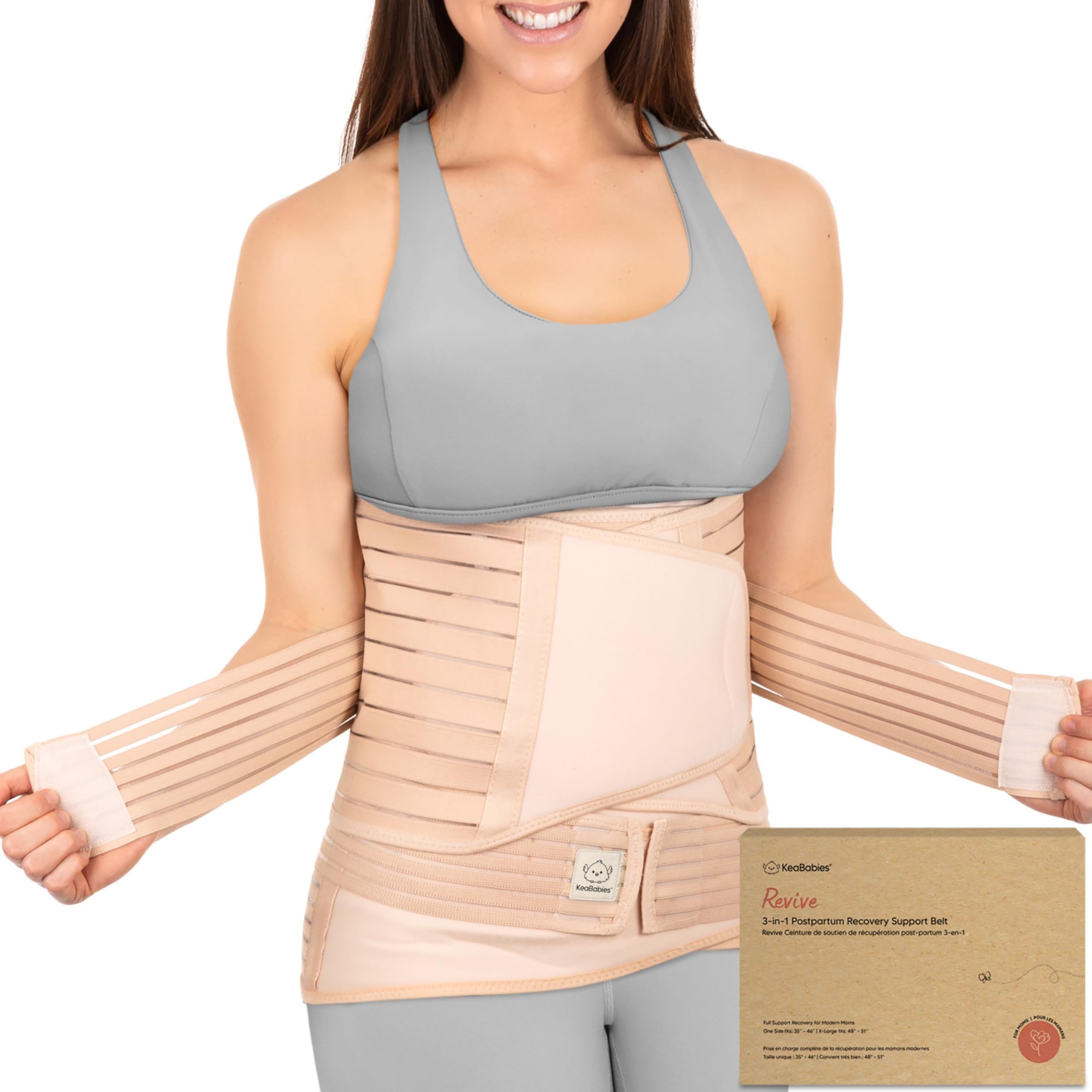 3 in 1 Postpartum Belly Support Recovery Wrap – Postpartum Belly Band, After Birth Brace, Slimming Girdles, Body Shaper Waist Shapewear, Post Surgery Pregnancy Belly Support Band (Classic Ivory, M/L)