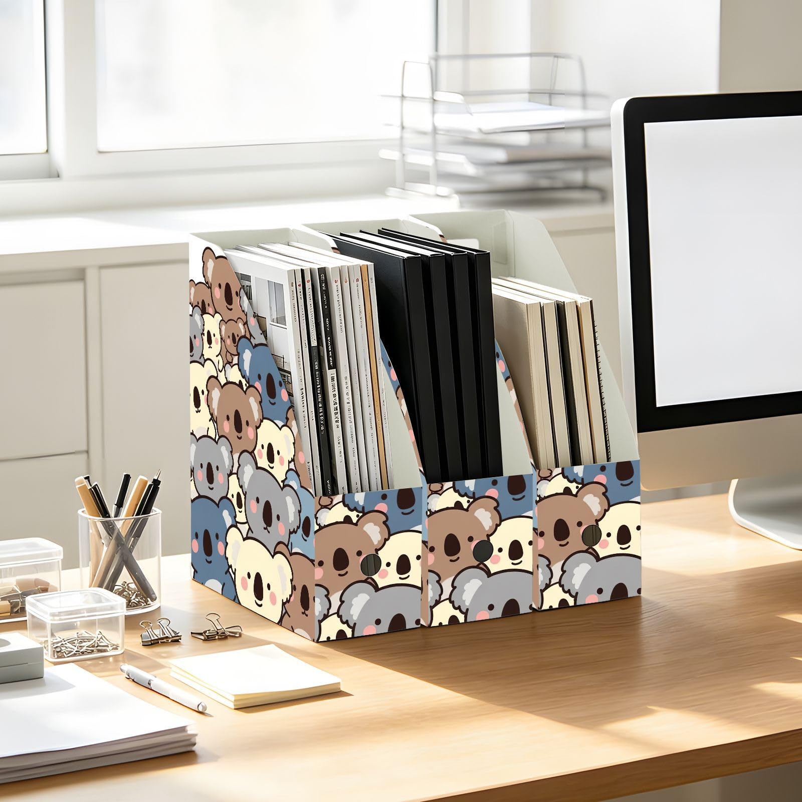 Organisateur de livres blanc Koala de dessin animé