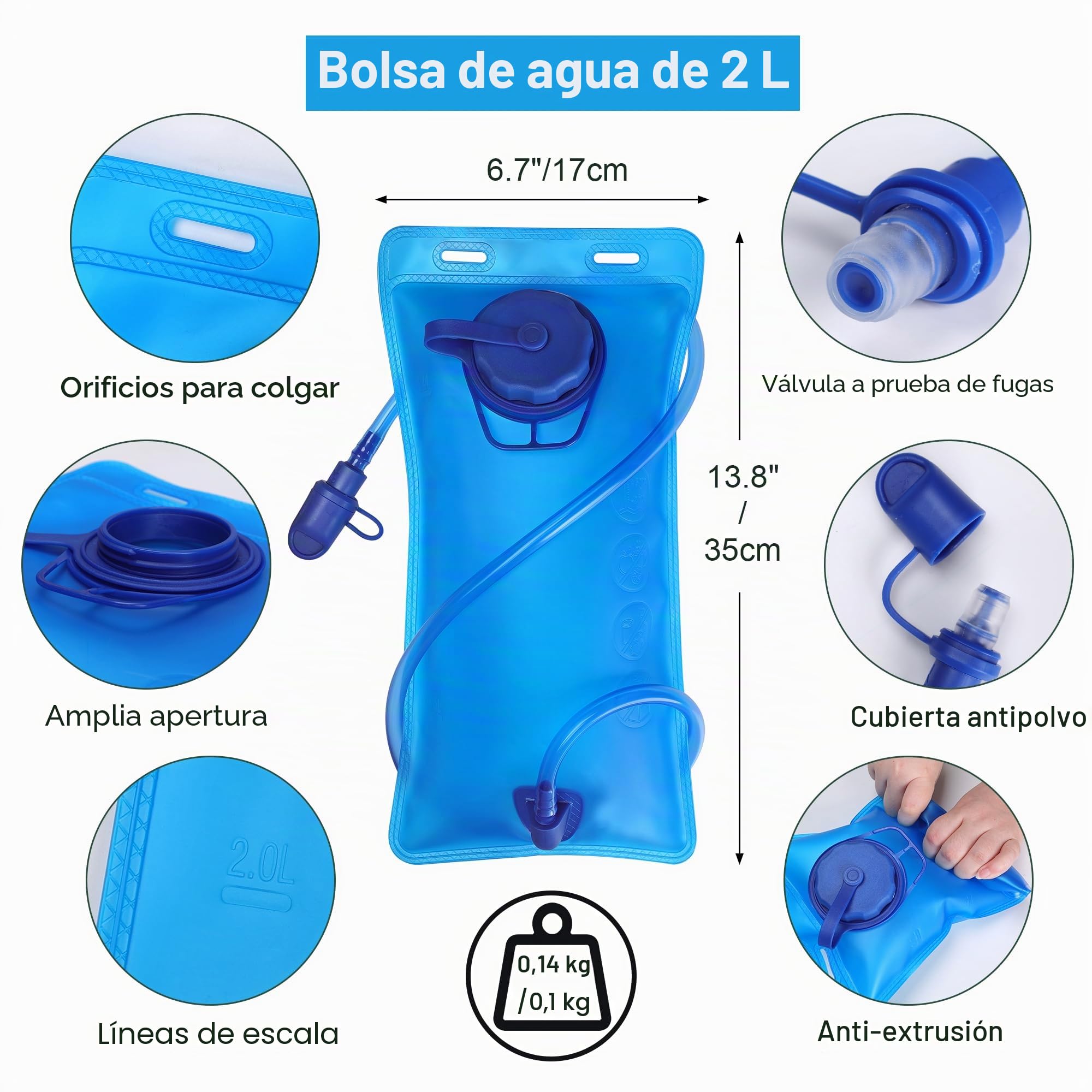 Chaleco Hidratacion Trail Running Mujer Hombre, Mochila Hidratacion con Bolsa de Agua de 2L, Mochila MTB para Maratón Ciclismo Senderismo, Gris Claro