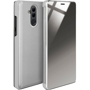 moex Void Case for Huawei Mate 20 Lite Case in High Gloss Look Clear View Cover Mirror Case Flip Case 360 Degree Protective Case with Mirror All-Round Protection Mobile Phone Case Silver
