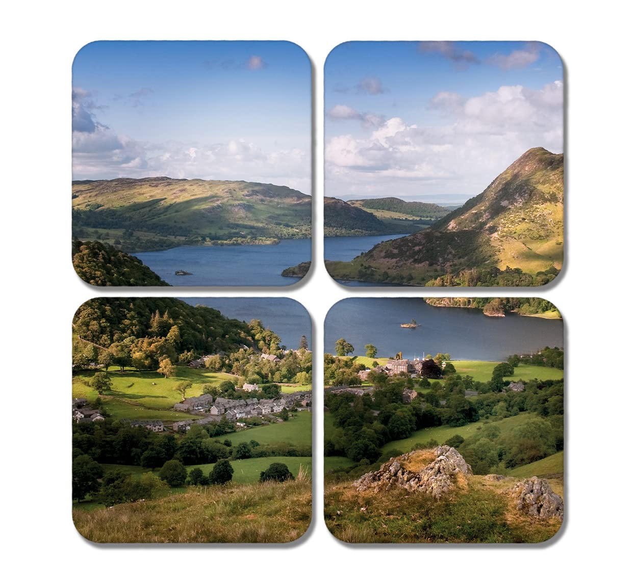 Dv Design Multicolor 4 X Square Lake District Coasters - Travel England Peak Uk Gb Jigsaw Gift #78292
