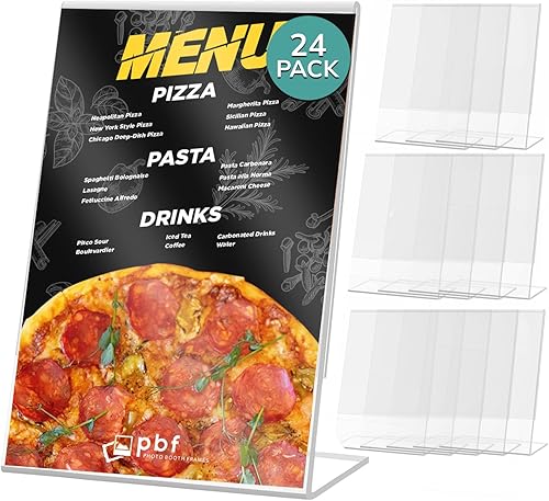 Miniatura 9 de pbf - Soporte para letreros acrílicos de 4 x 6 pulgadas, soporte vertical inclinado de 4 x 6 pulgadas, soportes acrílicos para exhibición, marco