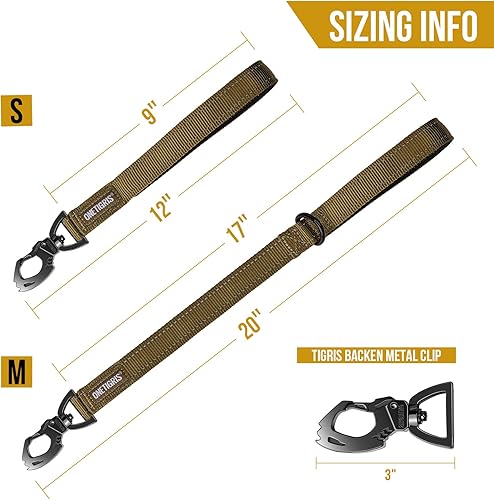 Miniatura 4 de OneTigris Bolt - Correa corta de tráfico para perros pequeños, medianos y grandes (marrón coyote, S)