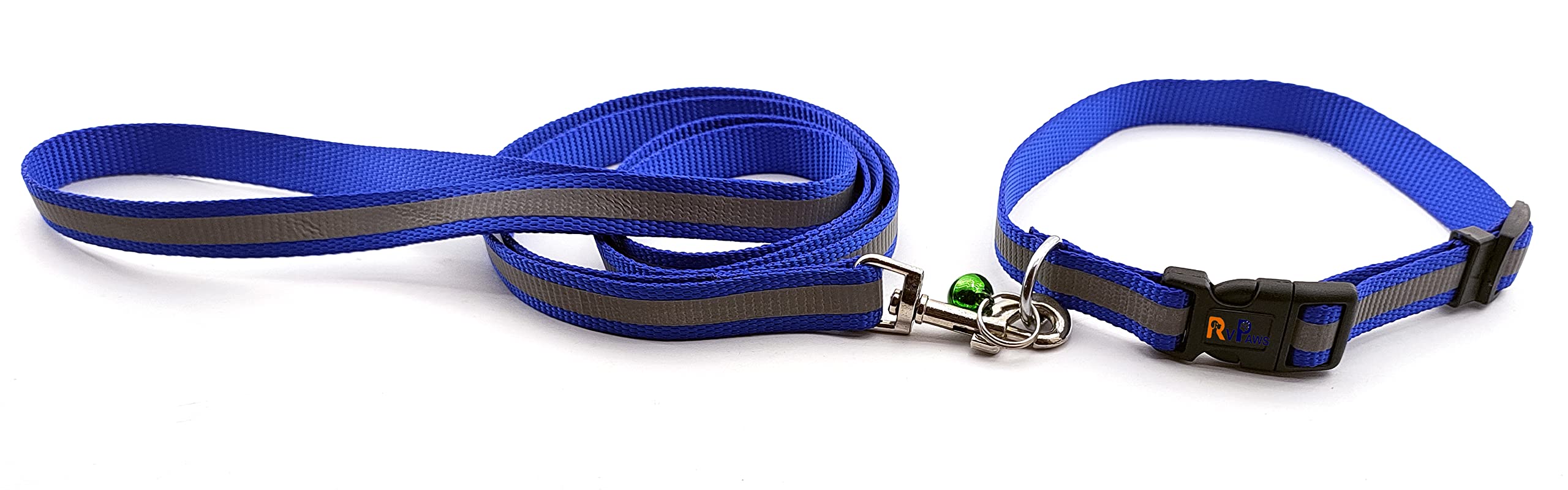 Pups&Pets Reflective Nylon 15MM Neck Collar Belt and Leash with Bell Set Ideal for Training/Walking Small Dogs and Puppies (Blue) (B0CCS6WQ2H) Amazon Price History, Amazon Price Tracker