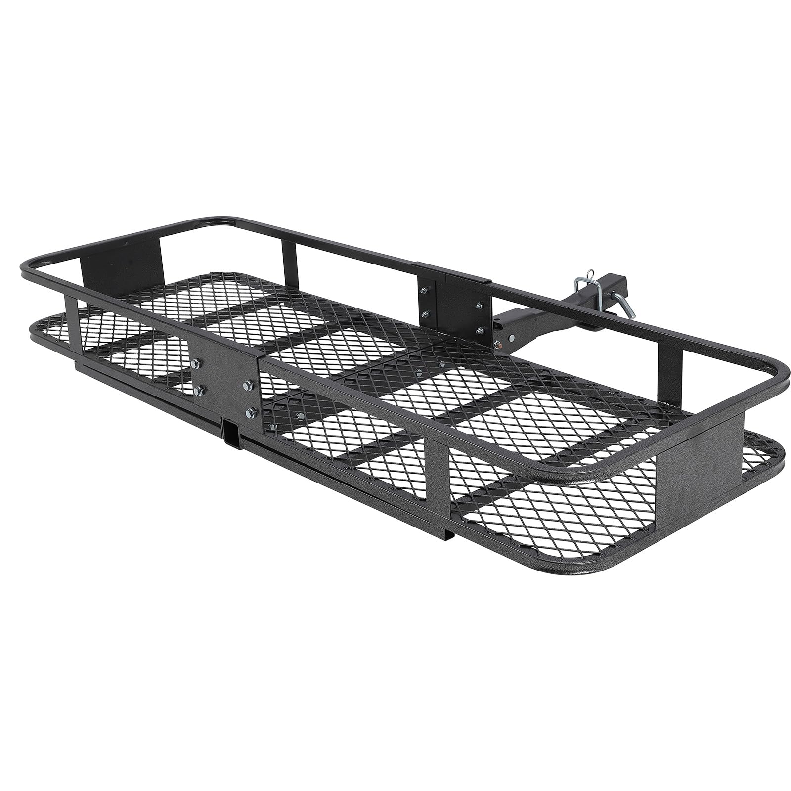 Garvee Porte-Bagages d’attelage Robuste en Acier Noir – Charge 200 kg – Panier Transport Voiture/SUV pour Camping, Voyage – Installation Facile, récepteur 2", 60x20x5,9 Pouces