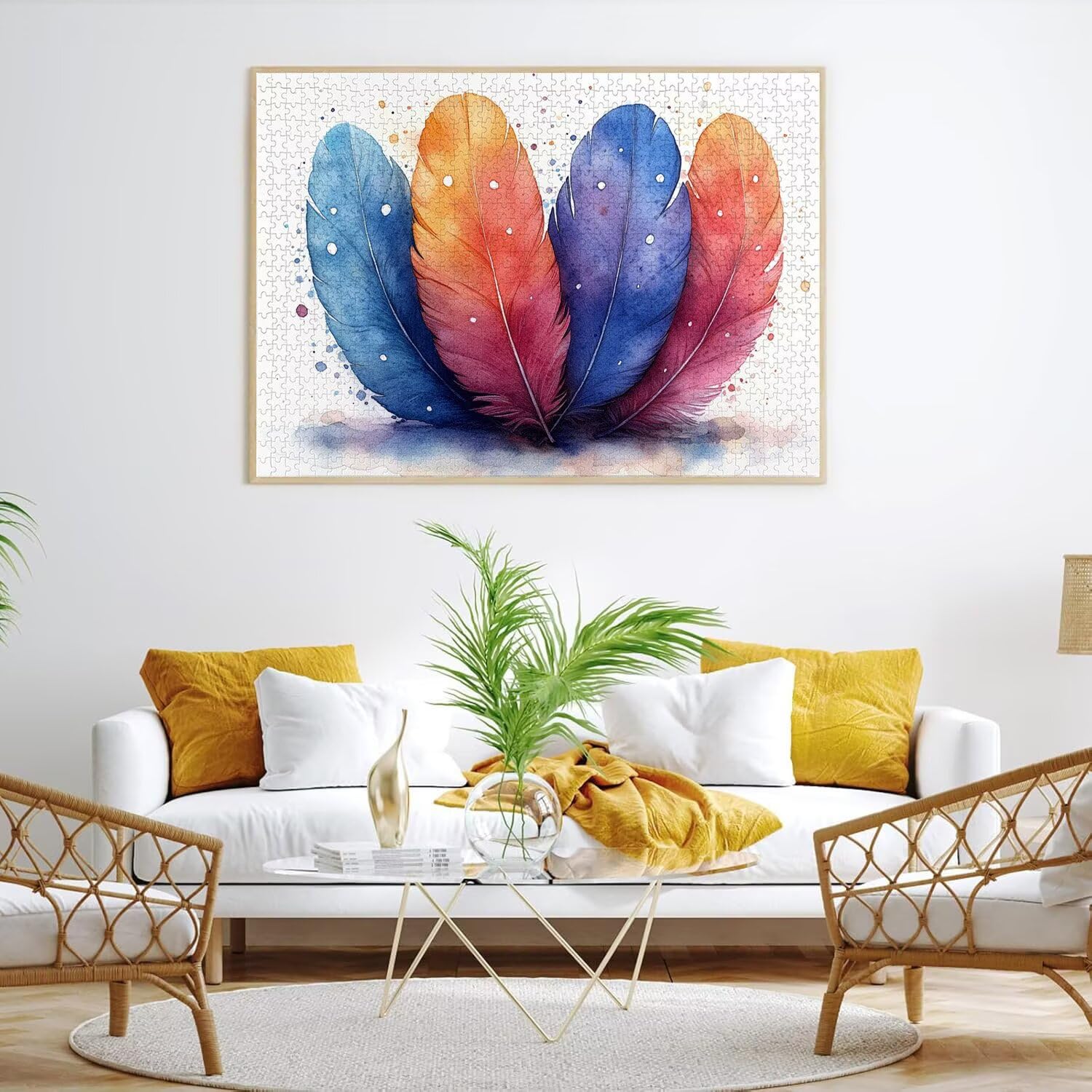 Puzzle 4000 sztuk 141 x 87 cm, puzzle dla dorosłych abstrakcyjne pióra, n