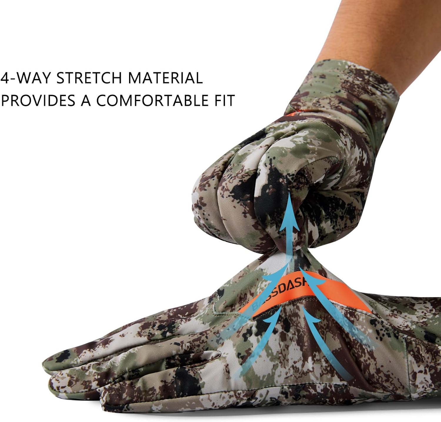 BASSDASH Camo Hunting Gloves Touchscreen Lightweight Glove for Warm Weather Turkey Fishing Outdoor Activities HG08 - Image 2