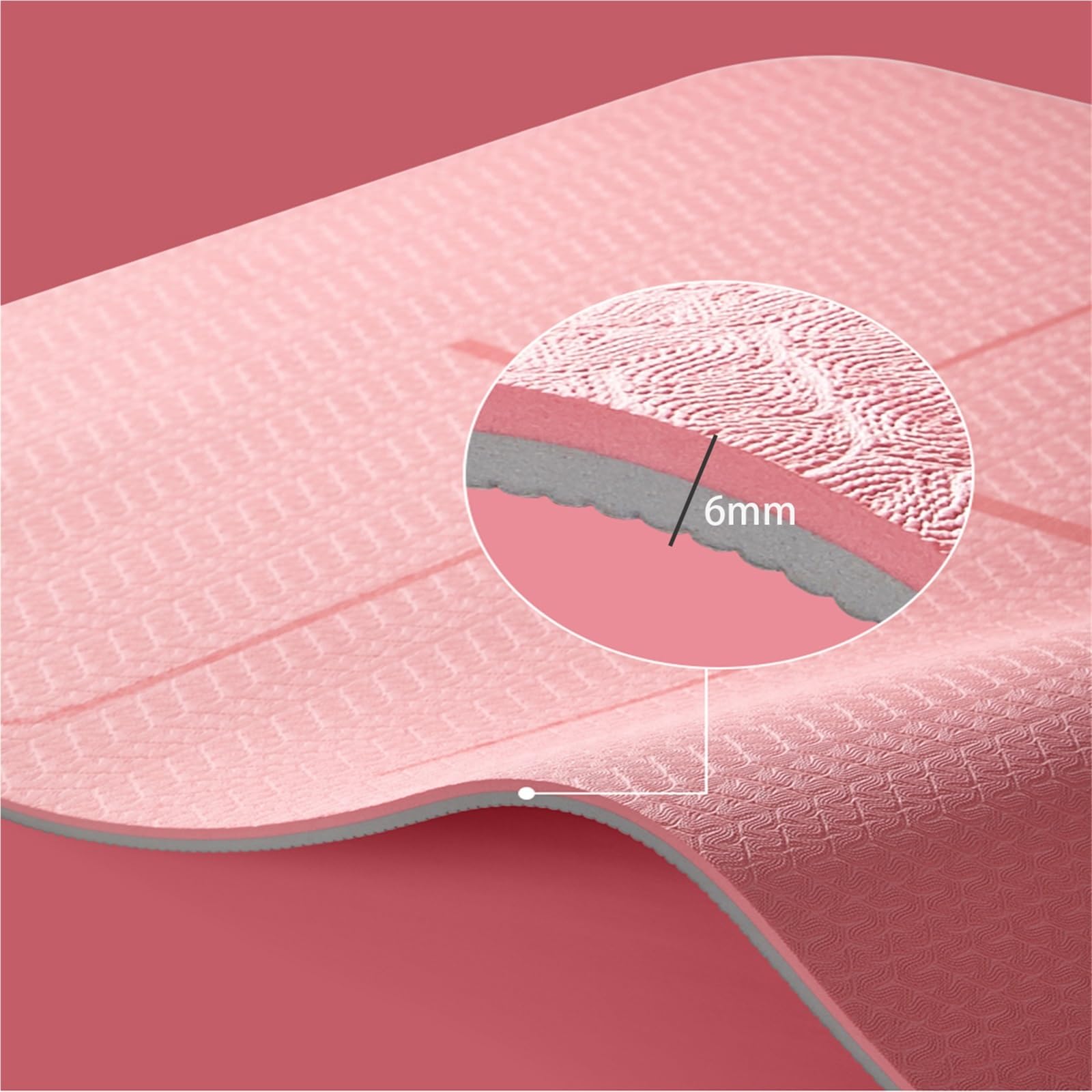 Tappetino per Yoga Tappetino yoga, tappetino fitness ecologico con cinturino, professionale, antiscivolo for allenamento domestico da donna, pilates per la Casa