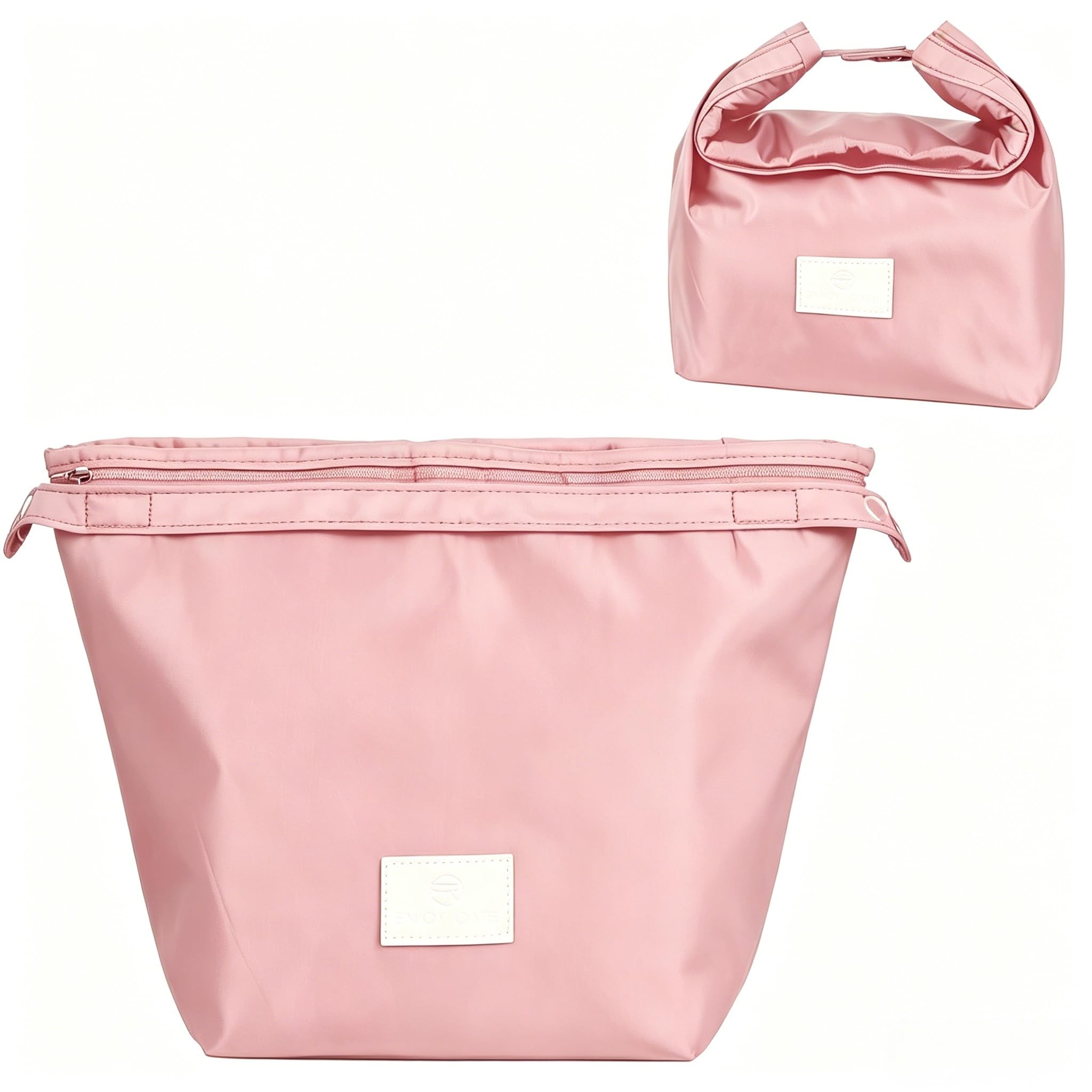 Winsegom Roll-Top Insulated Lunch Bag, 10L Waterproof Thermal Cooler Tote Bag, Reusable Leakproof Lunch Box for Men Women, Practical Food Storage Handbag for Work School Picnic Travel, Pink