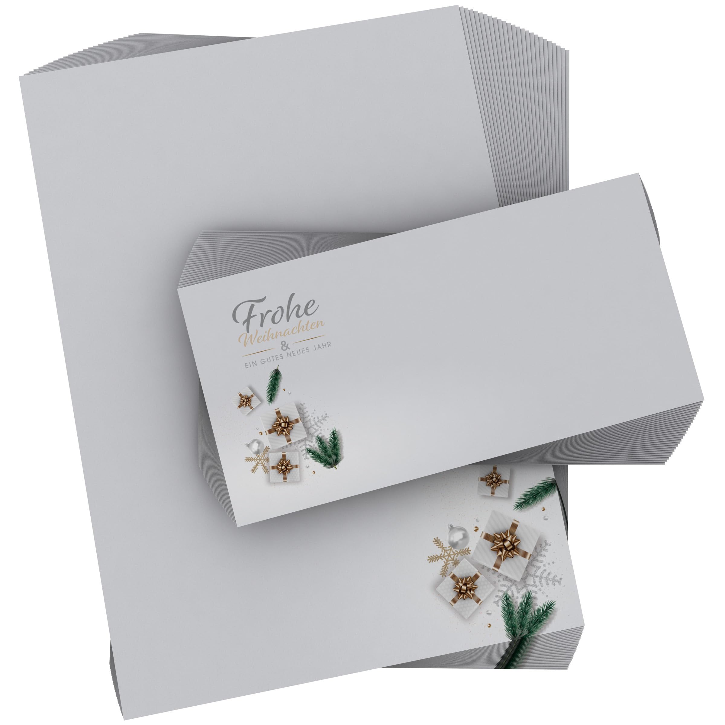 Weihnachtsbriefpapier | Edle Weihnachtsgeschenke | Briefpapier | Kuverts | Weihnachtspapier | edel | modern (100 Blatt + 100 Kuv.)