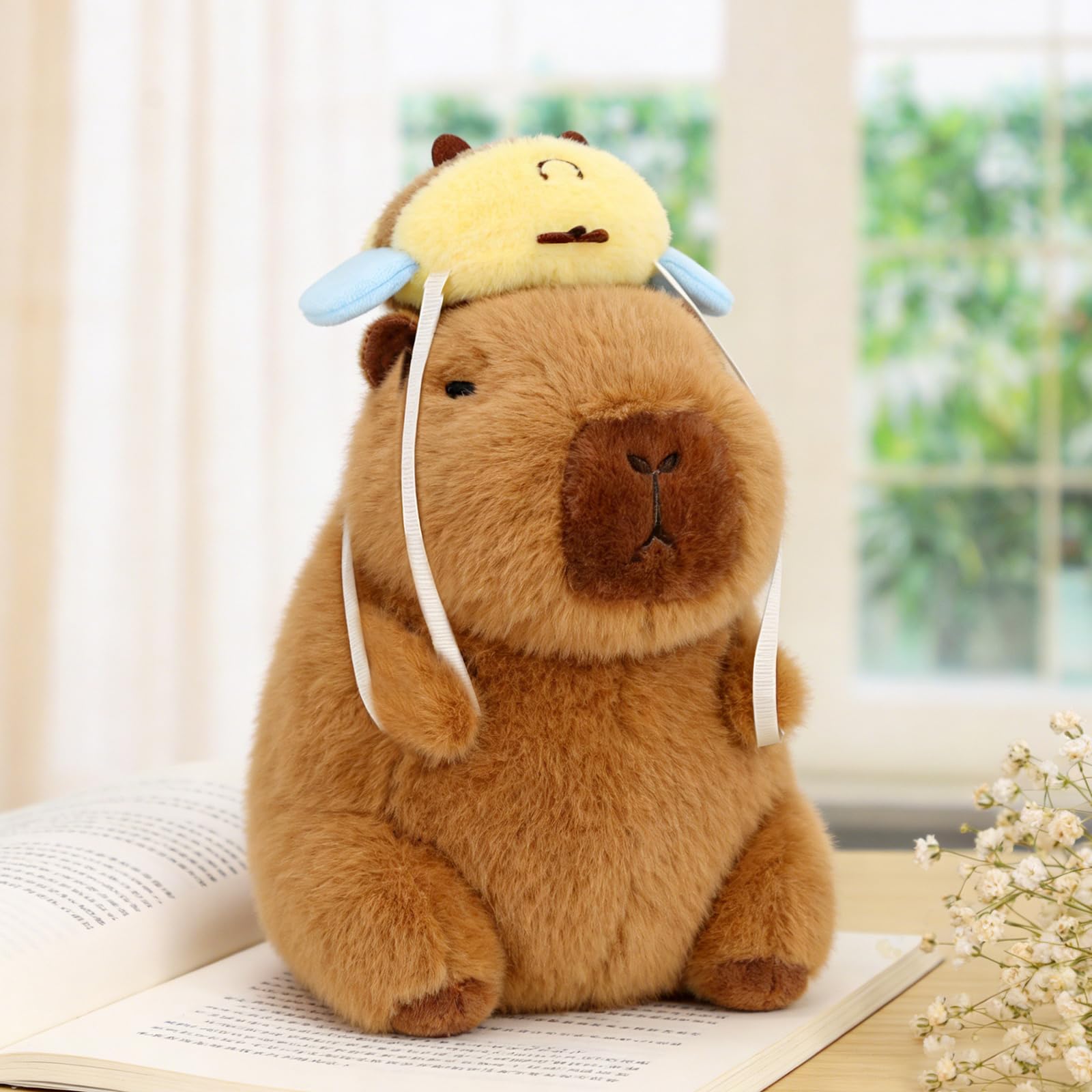 Capybara Peluche Kawaii Capybara Squishy Peluches Abeille Petite, 25CM, Anniversaire Kawaii Capibara Peluche Kapibara Anniversaire Kit Abeille Peluches Mignonne Douce Coussin Cadeau Détachable - 3