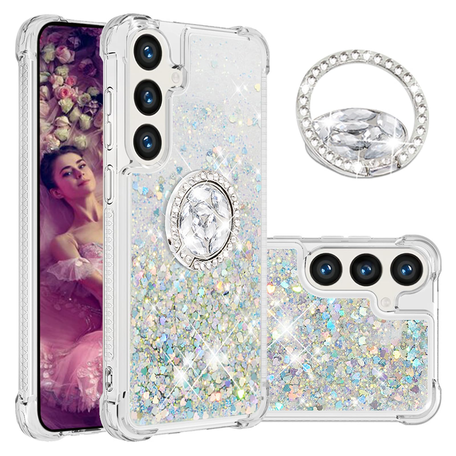 Amazon.co.jp: CCSmall Samsung Galaxy S25 グリッターケース 女性用 