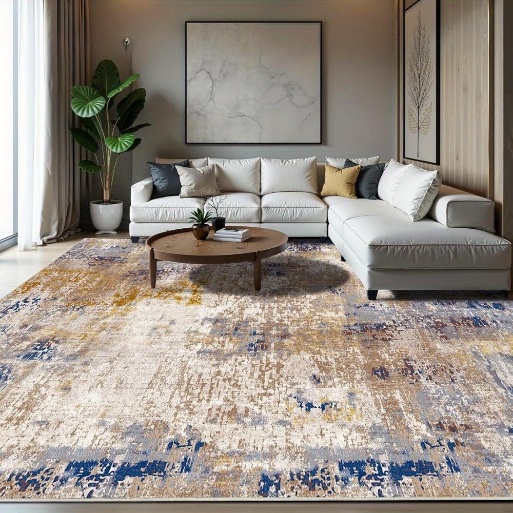 Tapis abstrait moderne antidérapant pour éviter les glissades en chambre