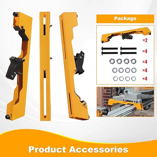 Miniatura 7 de Paquete de 2 soportes de montaje para sierra ingletadora, sierra ingletadora grande de servicio pesado compatible con soportes DWX723, DWX724,