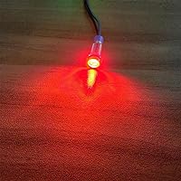 Vista 4 de 6mm 3V-4.5V-5V-6V-7.5V-9VDC lámpara de señal impermeable con cable, luz indicadora LED metálica de ahorro de energía (5 piezas x LED rojo)