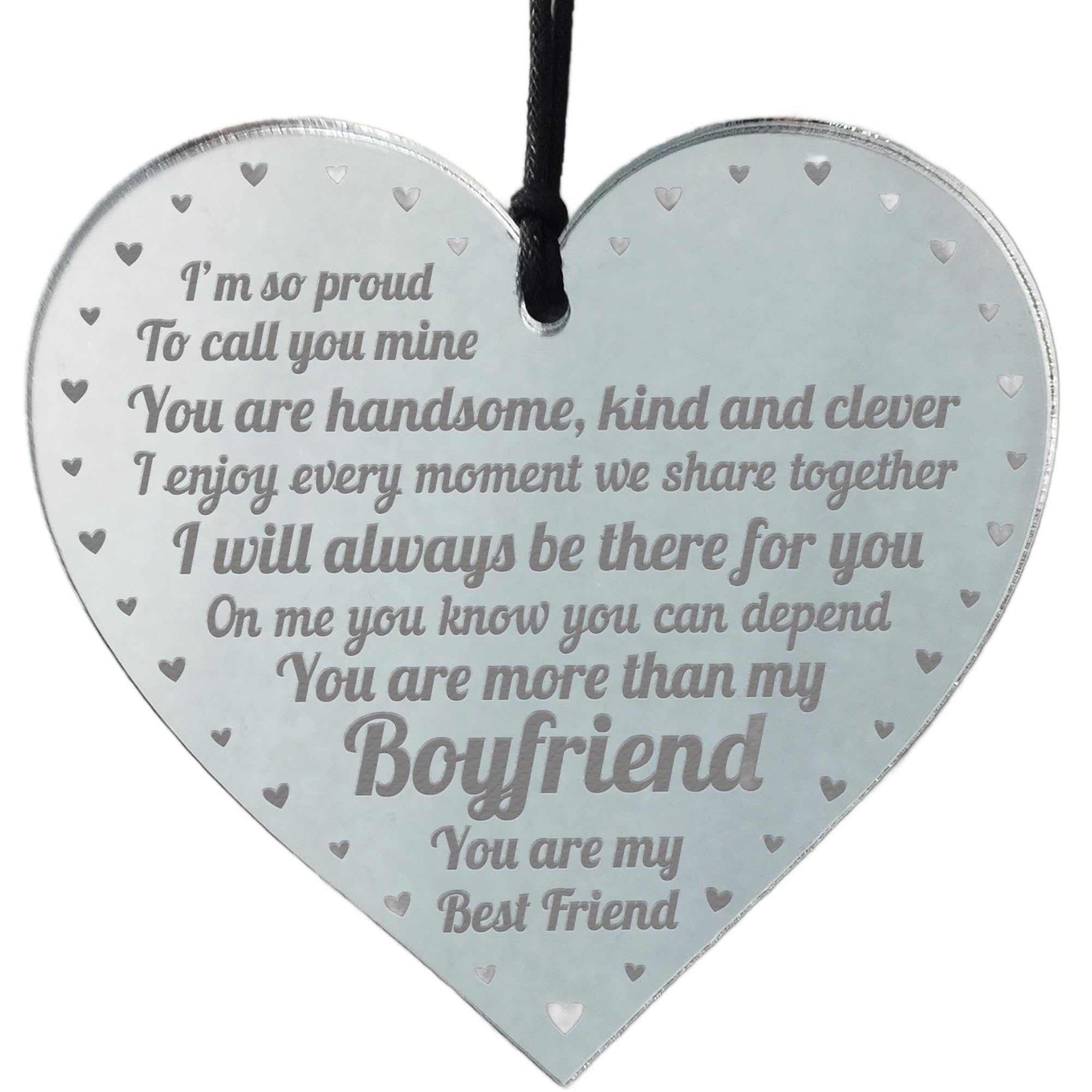 Gift For Boyfriend For Valentines Day Anniversary Hanging Heart Best Friend Gift Keepsake