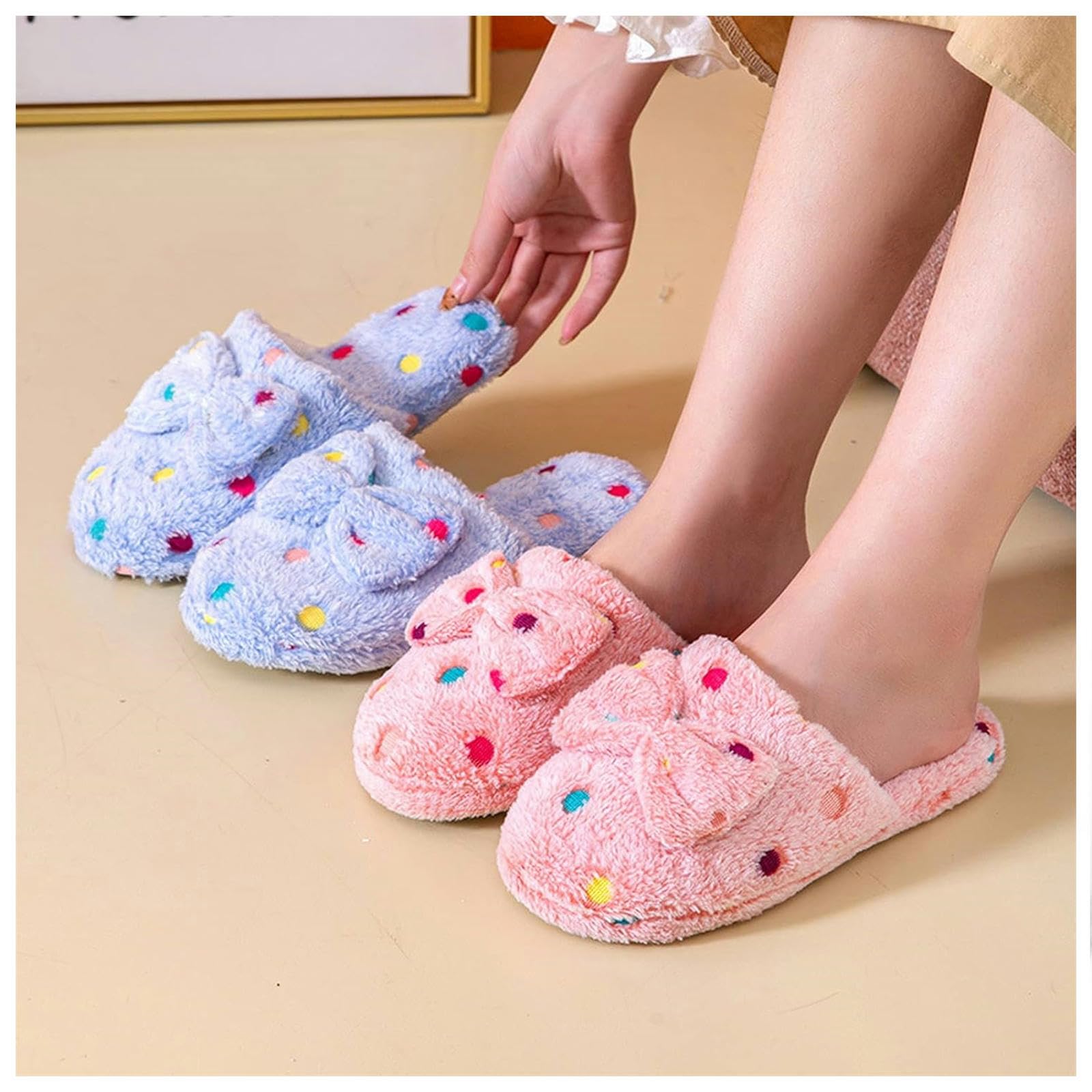 Ciabatte Donna Invernali Pantofole Invernali in Casa Calore Carino Spesse Scarpe per Il Tempo Libero Non Slip-pink-37-38