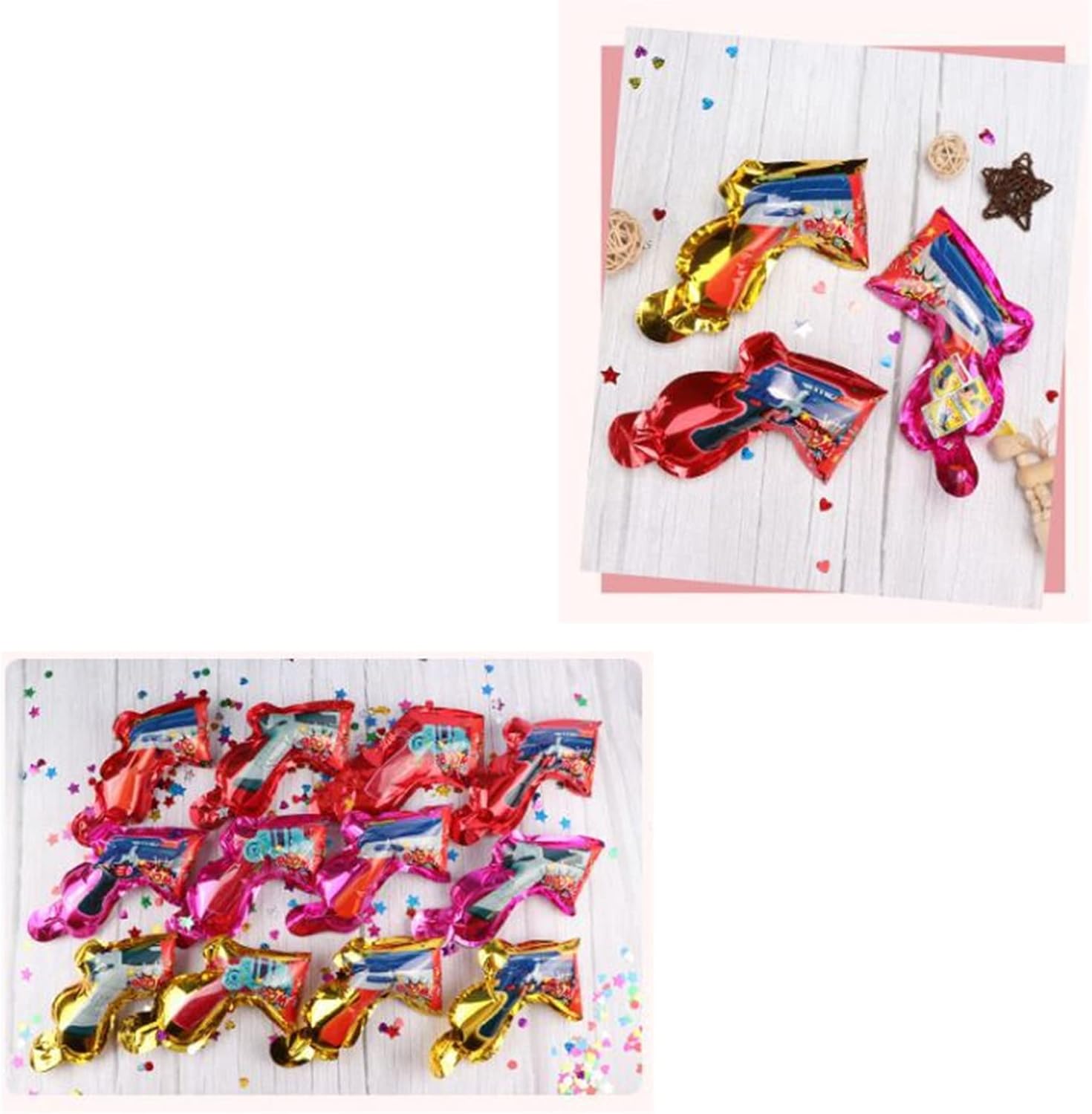 Srliya 10Pcs Party Confetti Poppers, Thickened Aluminum Film Handheld Confetti Shooters for Birthday Wedding Graduation, Mixed Color, Suitable for All Parties image 2