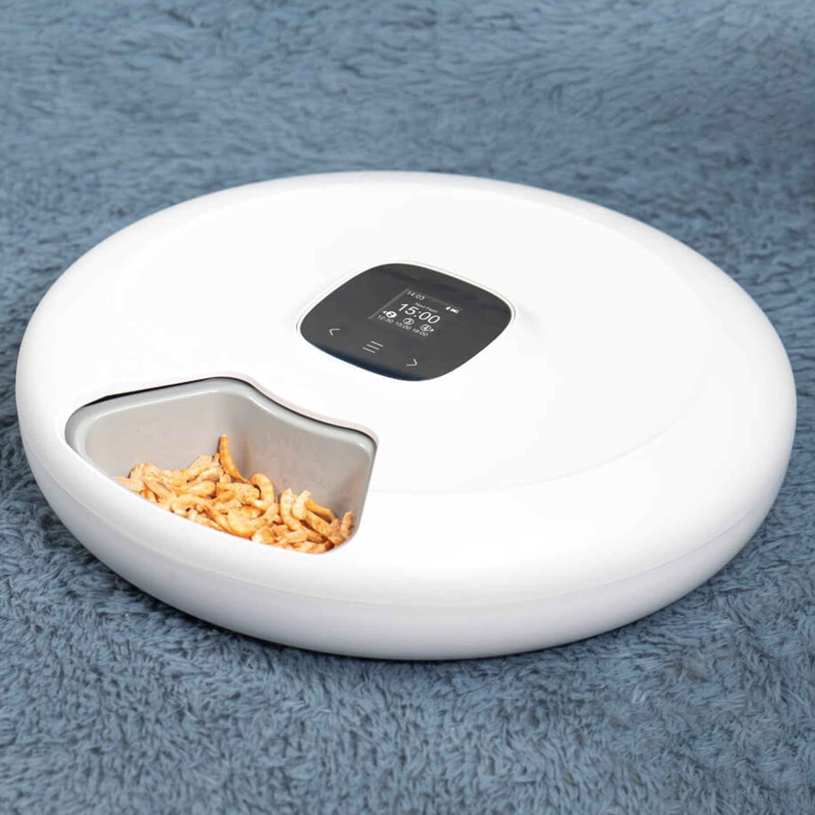 Distributore automatico di cibo per gatti, timer, dosatore di cibo personalizzabile, con 6 scomparti per snack e dolcetti, per il controllo delle porzioni, mangiatoia per gatti
