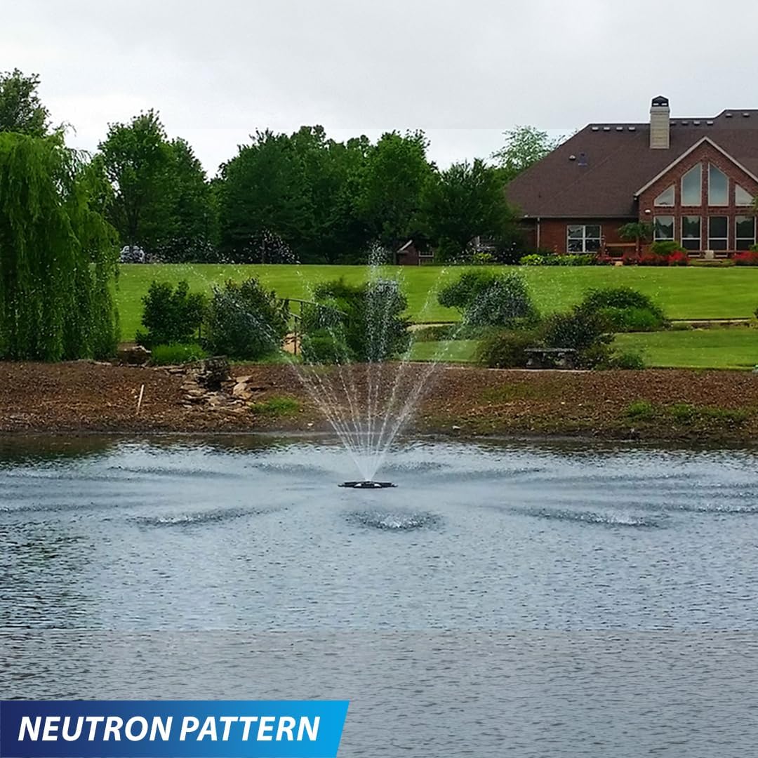 Outdoor Water Solutions 1/2HP Decorative Pond Floating Eco Fountain | Optional Color Changing Lights | Floating Display Fountain for Ponds (No Lights)