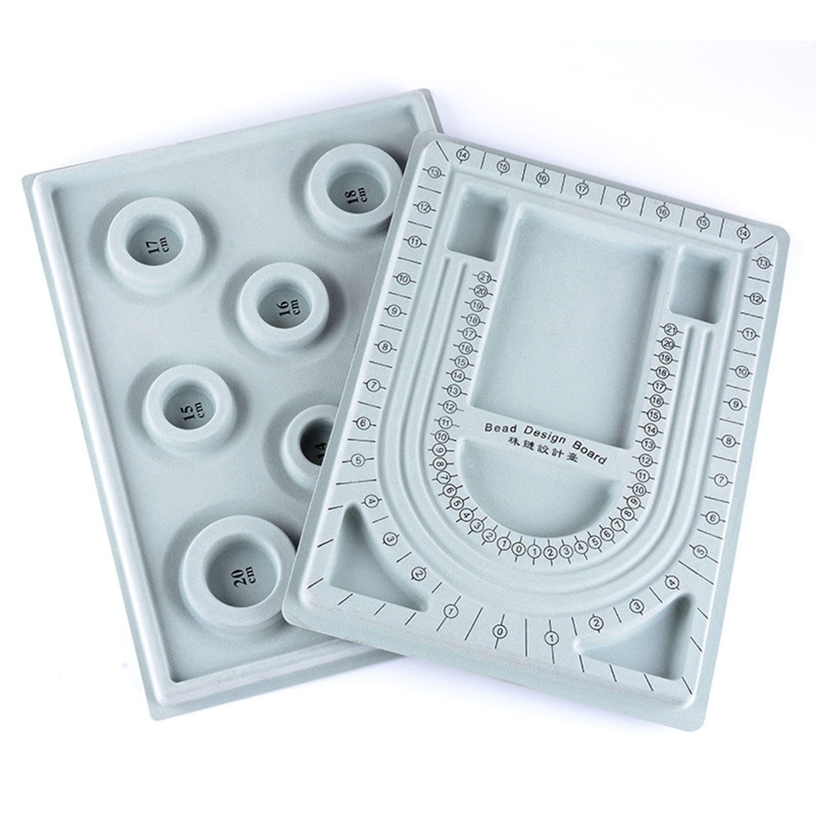 2Pcs Gray Board Flocking Beaded Board Beaded Jewelry Tray Hand Tools