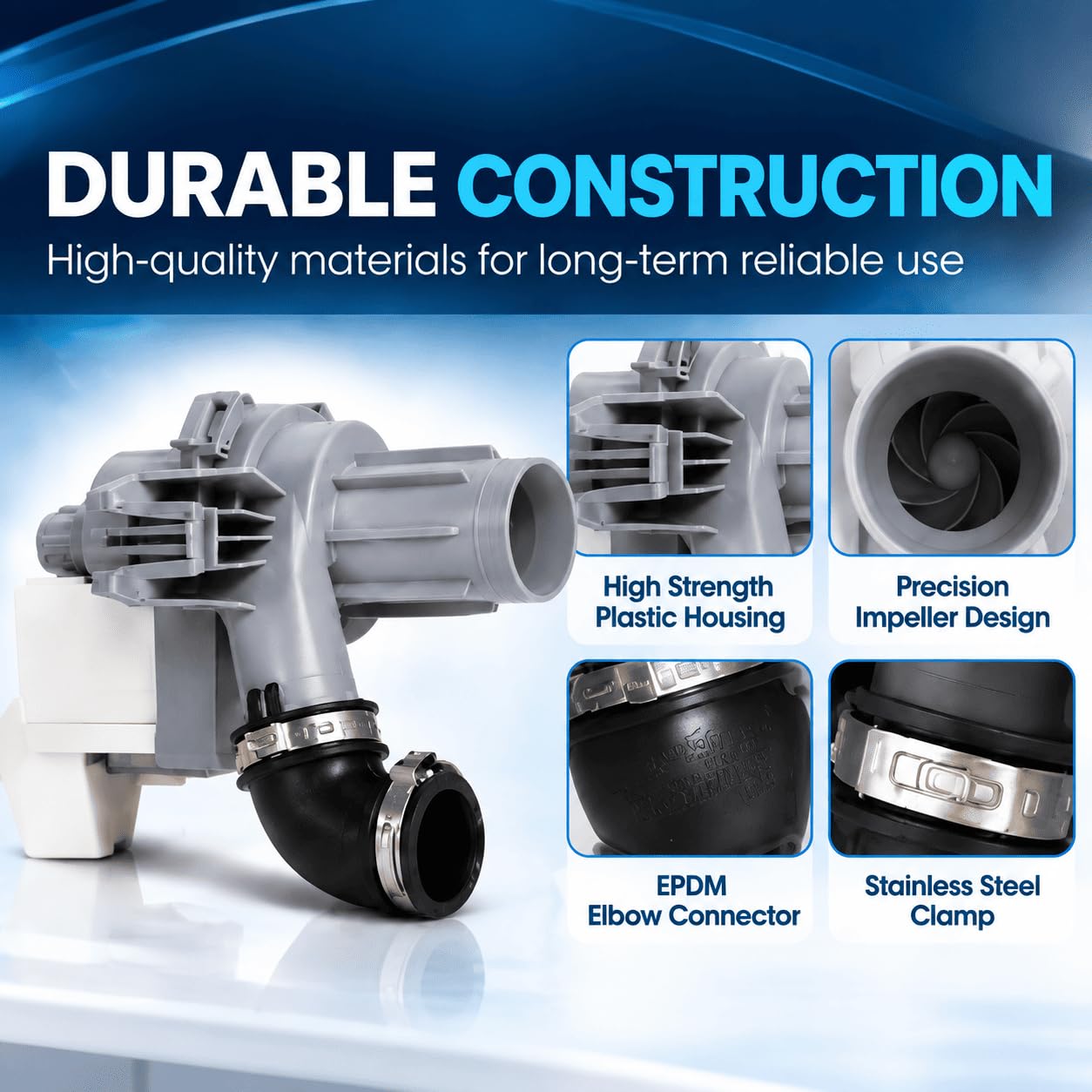 Bomba Circulación Lavavajillas para Bauknecht BFC3C26 2017-2022,Motor Duradero