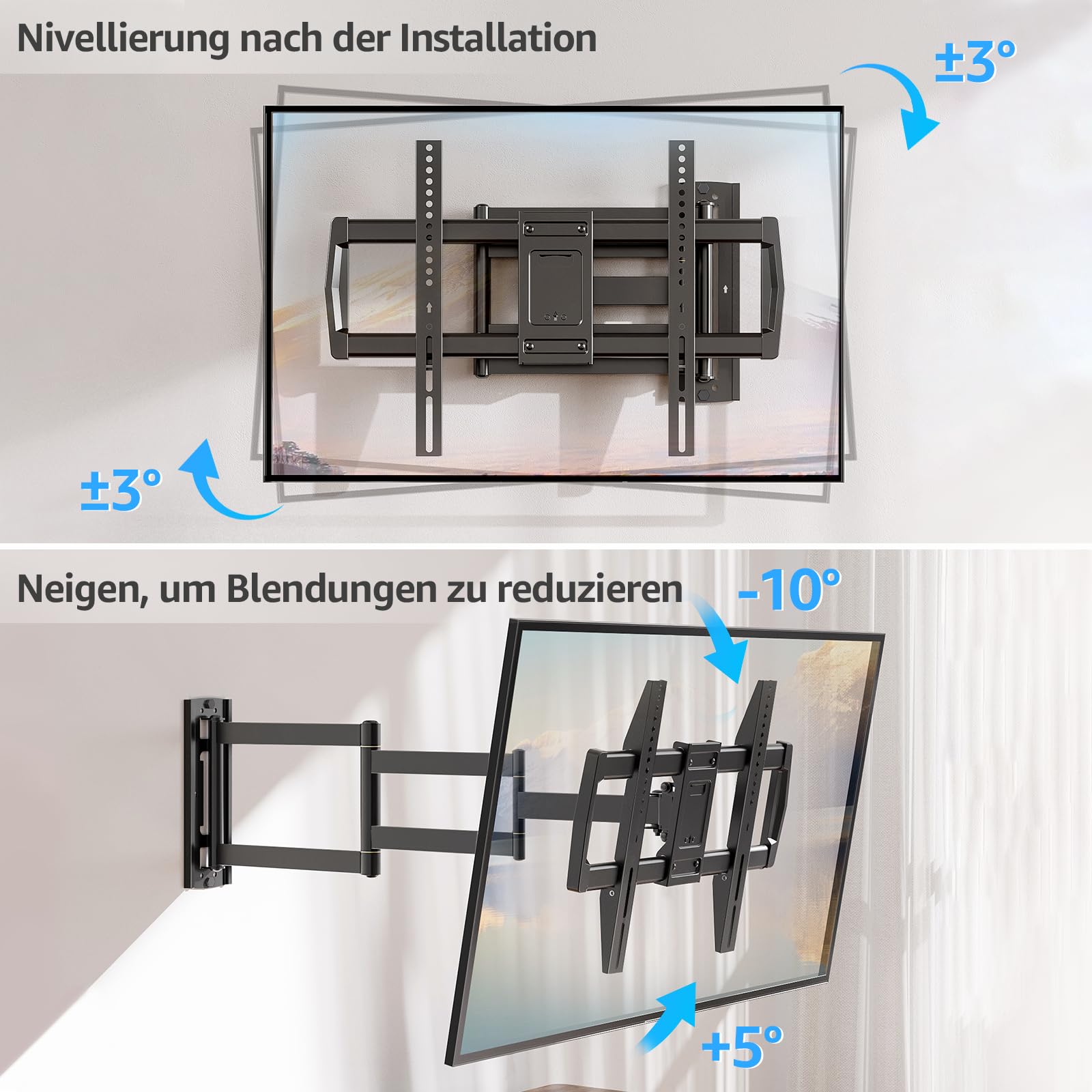 MOUNTUP 962mm Langarm TV Wandhalterung für 42–75 Zoll bis zu 45kg, Schwenkbare Neigbare Wandhalterung Fernseher, Extra Langer Reach Fernseher Halterung, Max VESA 600 x 400mm, EU0047-L
