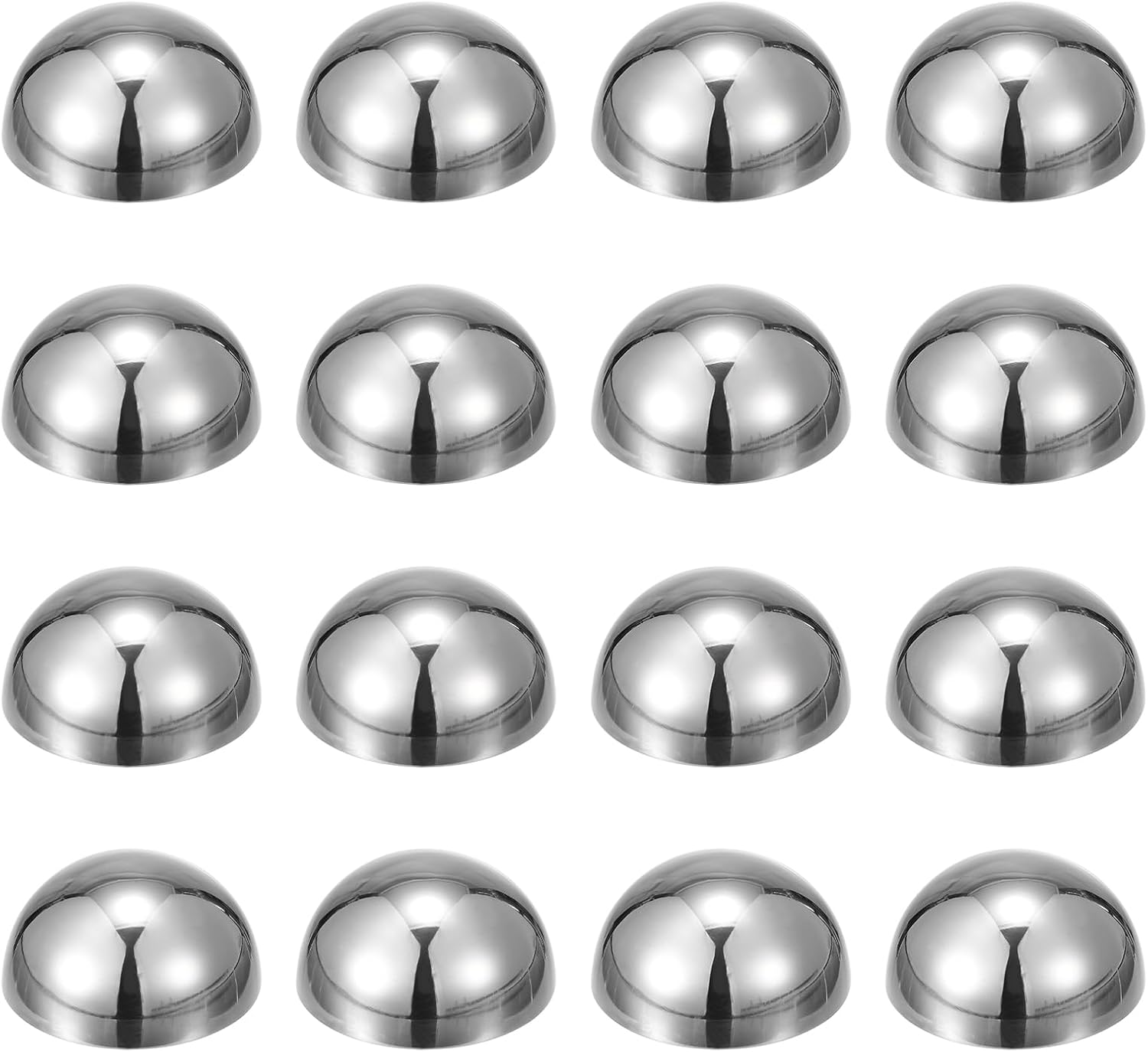uxcell 16pcs Stainless Steel Gazing Sphere, 3" Hollow Mirror Polished Hemisphere Wall Decor Semi Ball Reflective Outdoor Ornament for Garden Gate Stair Handrails, Silver