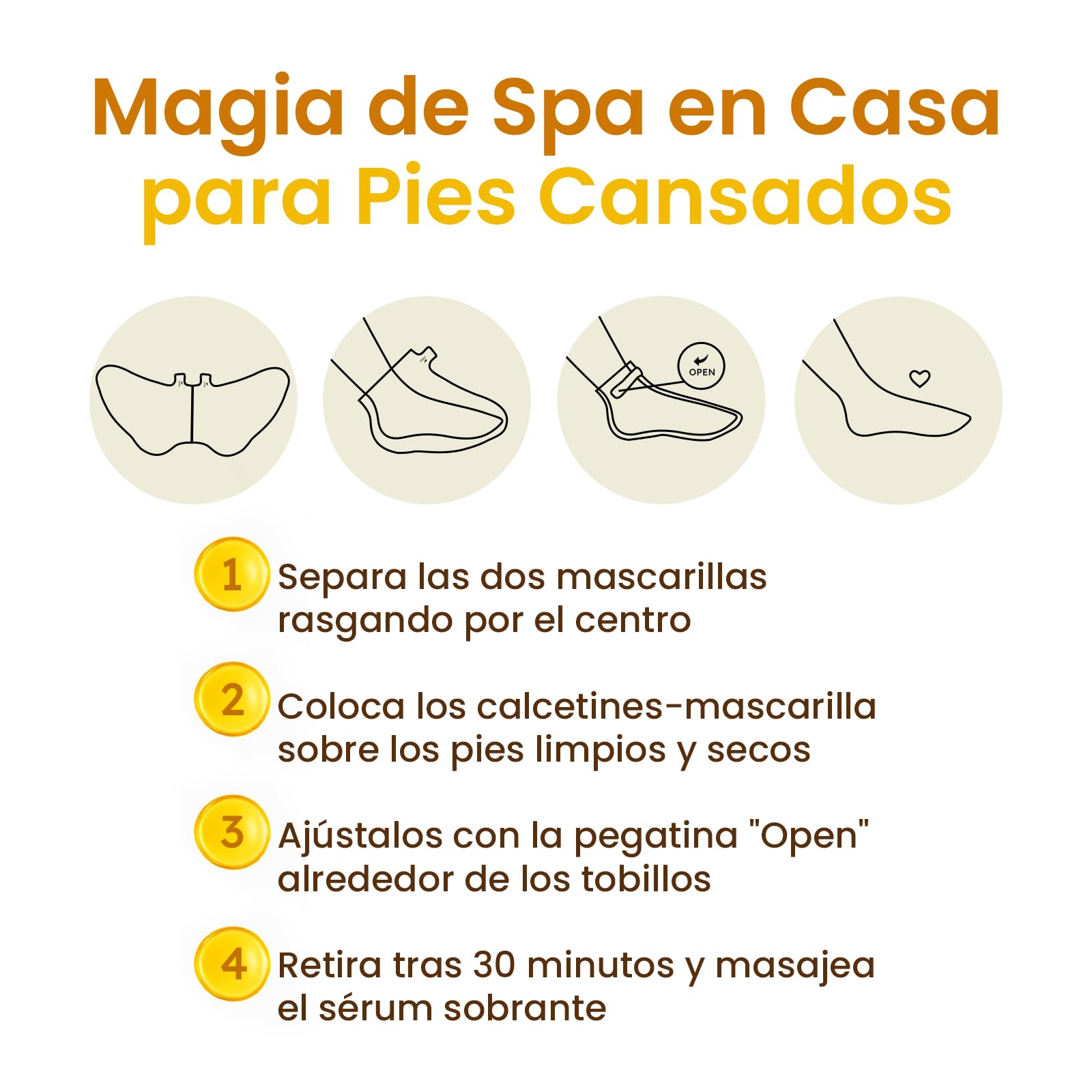Mascarilla para Pies Hidratante – Foot Mask con Manteca de Karité, Aceite de Jojoba y Vitamina E – Mascarilla Pies para Talones Agrietados y Piel Seca – 6 Pares — view 5