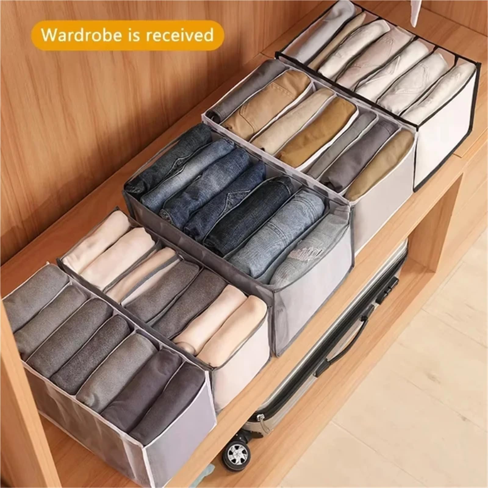 Organizador de cajones for ropa interior calcetines con divisores malla