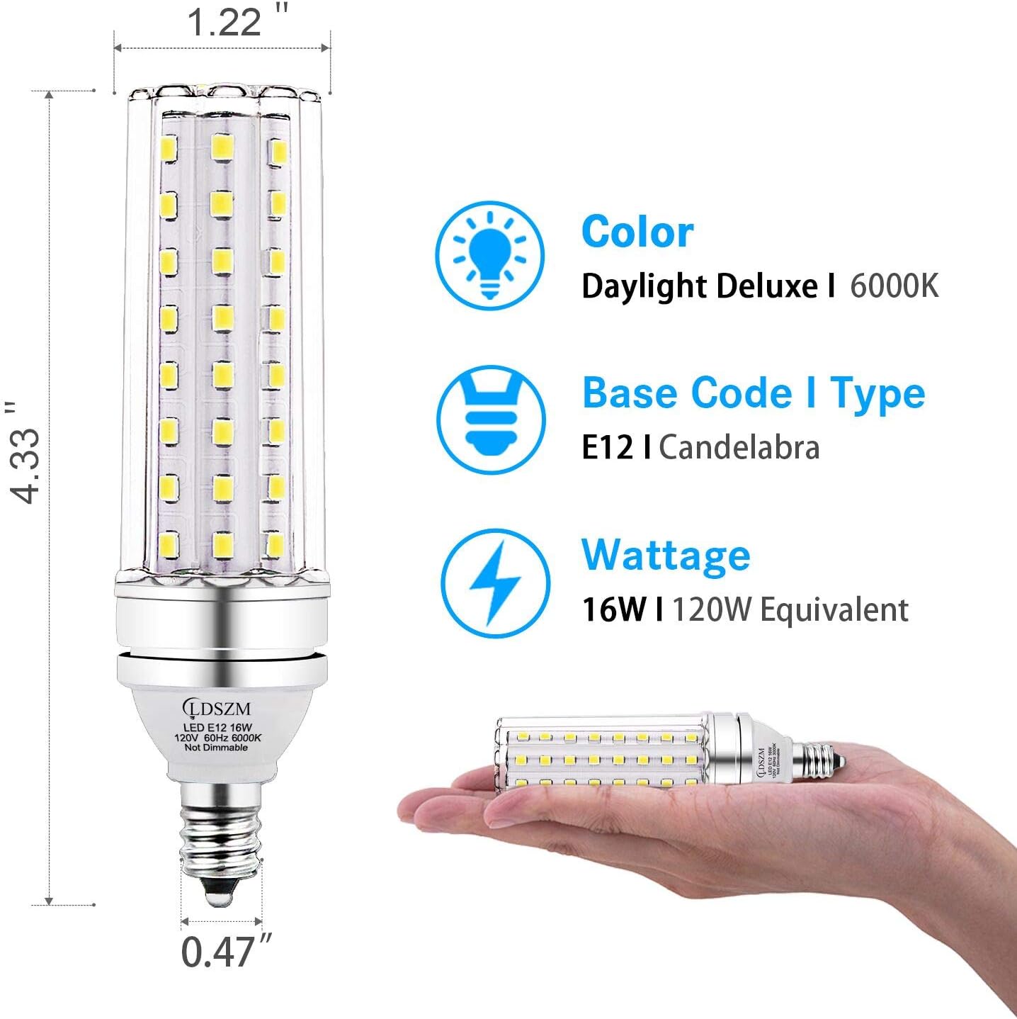 Exсluѕіvе E12 LED Bulbs, 16W LED Candelabra Bulb 120 Watt Equivalent, 1400lm, Decorative Candelabra Base E12 Corn Non-Dimmable LED Chandelier Bulbs Daylight Deluxe6000K LED Lamp, Pack of 4 🔥 Crаzу Dеаlѕ E12 LED Bulbs, 16W LED Candelabra Bulb 120 Watt Equivalent, 1400lm, Decorative Candelabra Base E12 Corn Non-Dimmable LED Chandelier Bulbs Daylight Deluxe6000K LED Lamp, Pack of 4