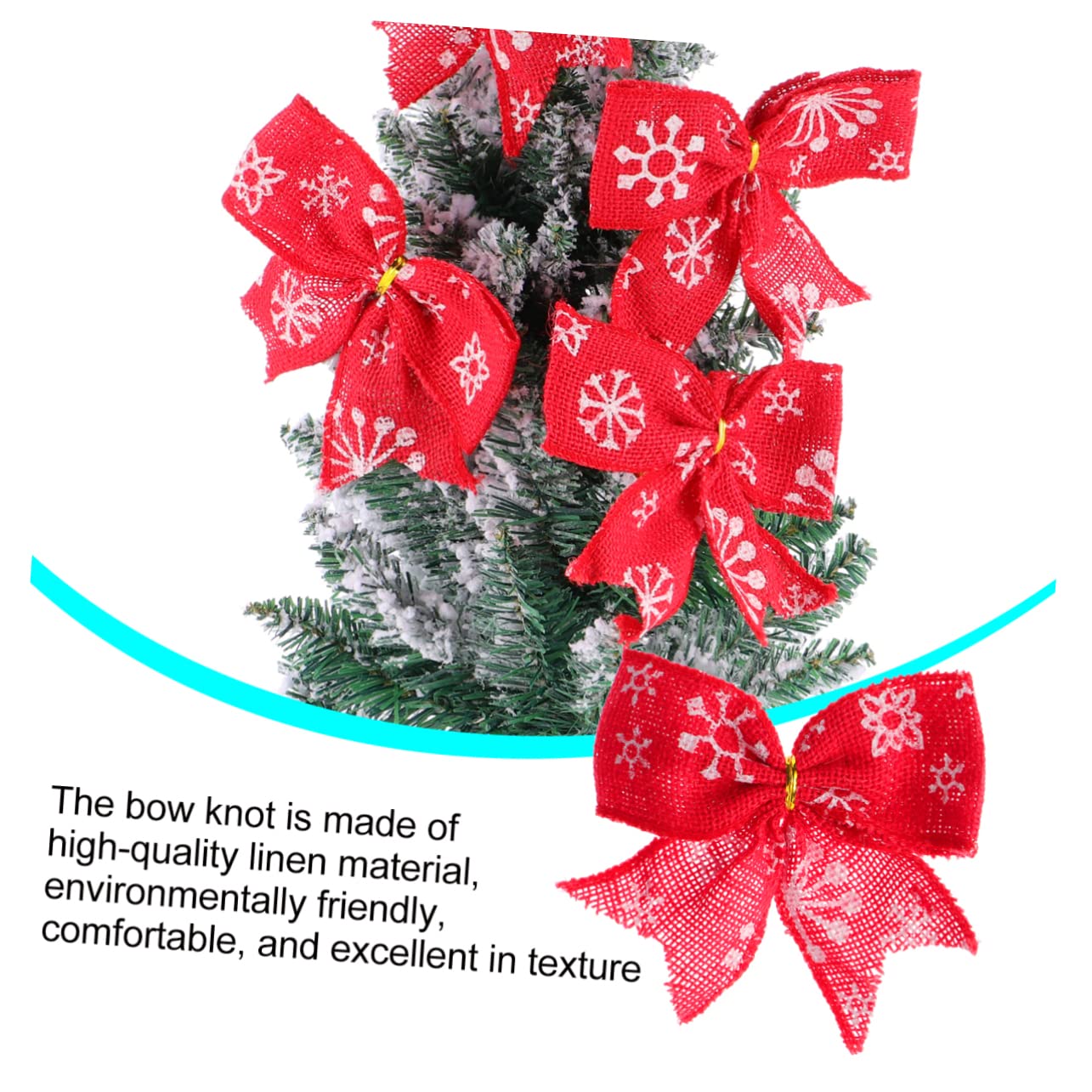 NUOBESTY 24piezas Lazos De Arpillera Diseño De para Decoración Navideña Adornos para Árbol De Navidad Suministros De Fiesta y Decoración Festiva