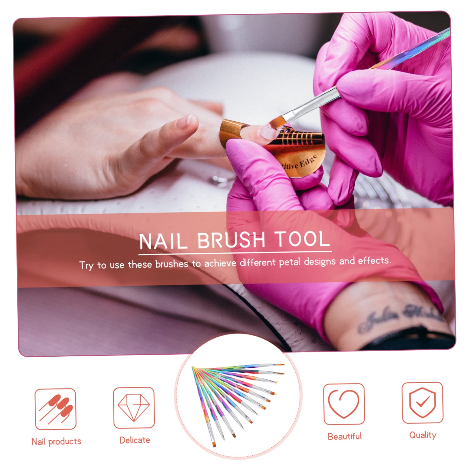 FRCOLOR 36 Pz pennello per unghie pennello per tracciare manicure pennelli per unghie pennelli nail art professionali unghie gel penna per manicure professionale pennarello per unghie rame