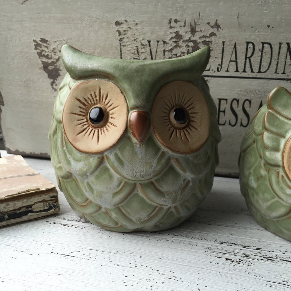 VORCOOL - Vaso da fiori a forma di gufo, in ceramica