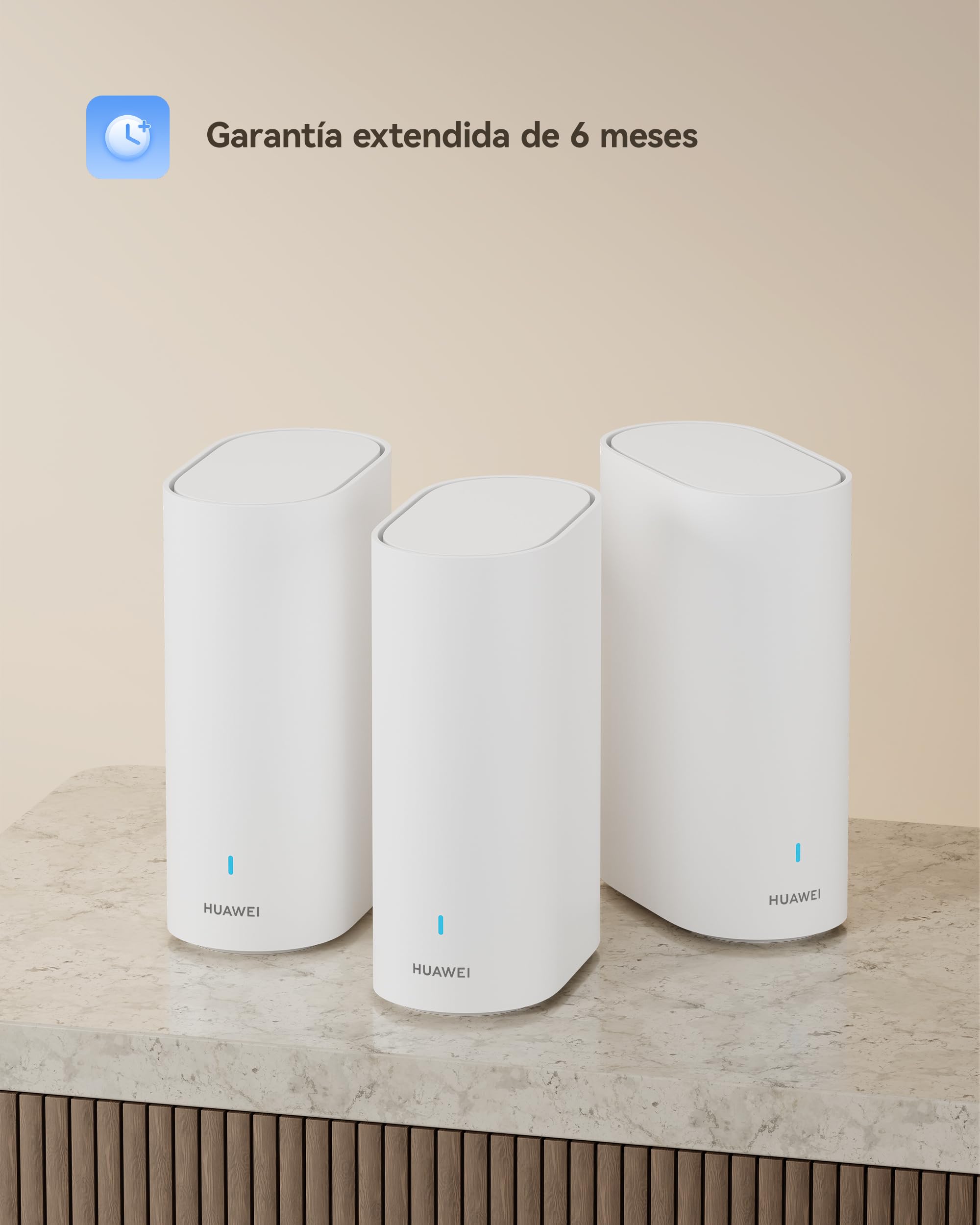 HUAWEI WiFi Mesh 3+ Router Wi-Fi 6 AX3000 Banda Doble, Wi-Fi para Todo Hogar, más de 250 Conexiones de Dispositivos, Penetración en Pared, Control Parental, Garantía de 42 Meses, Blanco, Paquete de 3