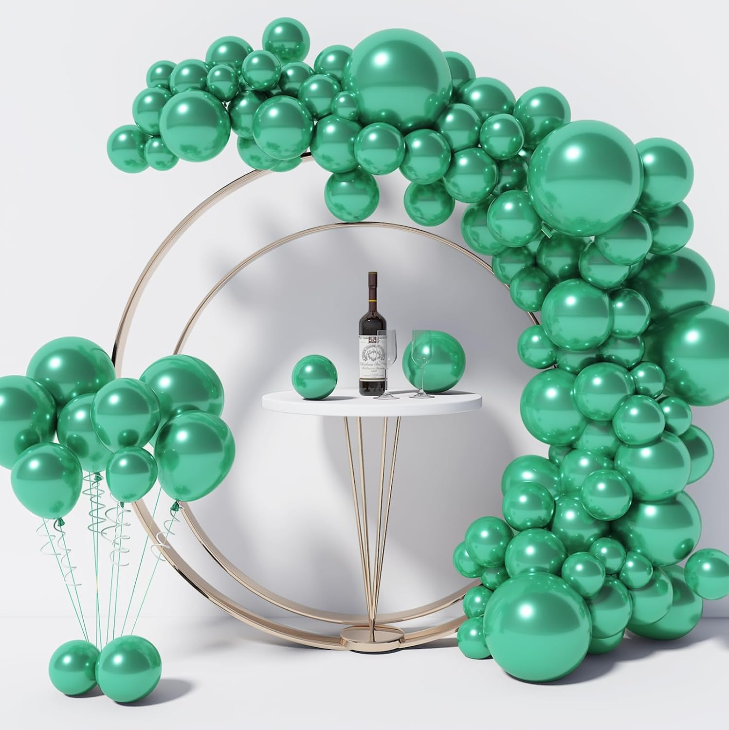 130PCS Metallic Green Balloons Different Sizes 18" 12" 10" 5" Balloon Garland Arch Kit perfect for Birthday Party, Graduation, Baby Shower, Wedding, Holiday Decoration (Metallic Green balloons)