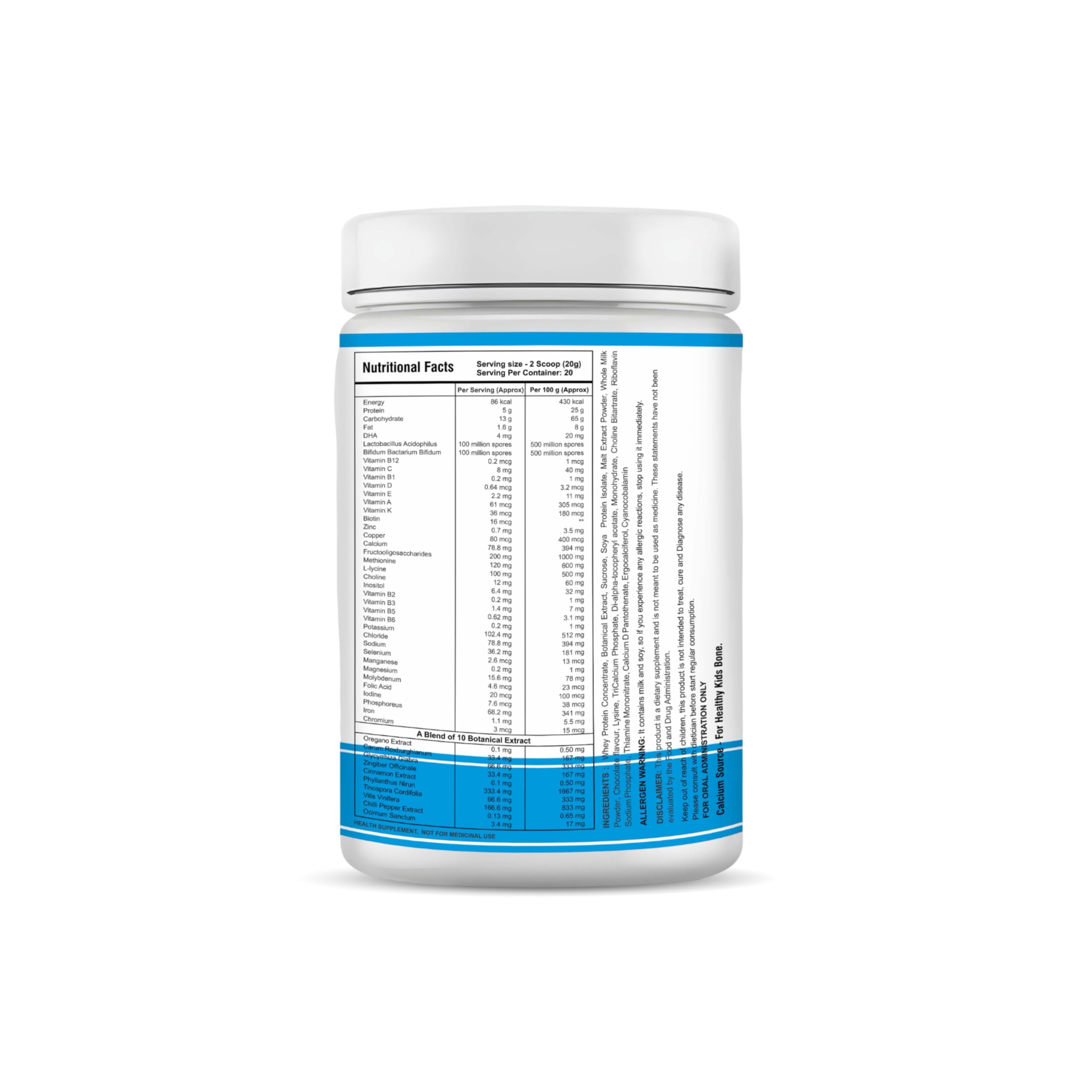 DR SATYAMRUT NUTRITIONAL Kids Protein Powder With DHA & Vitamin D for Growth & Strong Bones | Brain Development + Immunity For Growing Children | Delicious Chocolate Flavour | (400 gm) — Amazon image 3