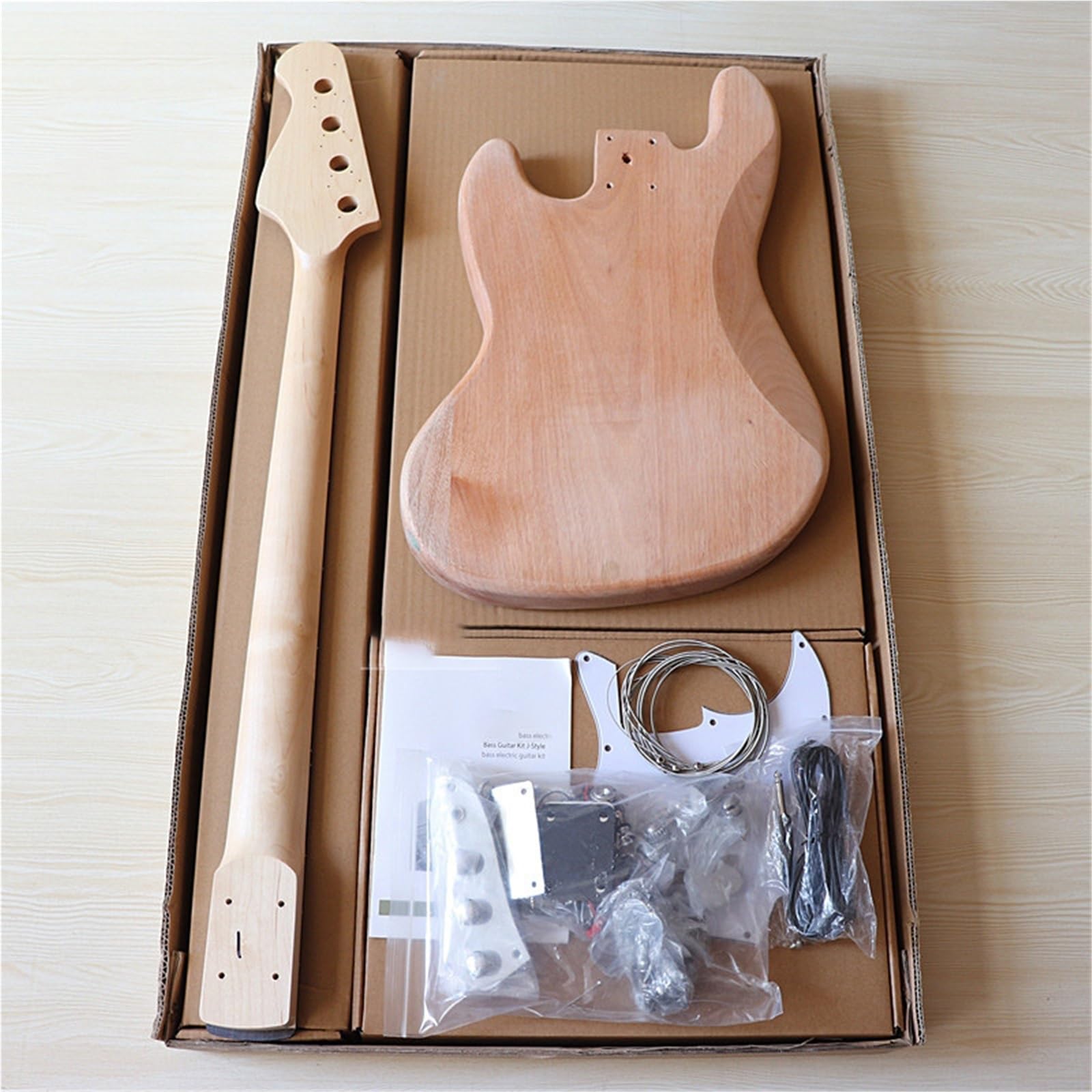 Unfinished Guitar Body 4 String Electric Guitar 21 Fret Body Modification Kit DIY For JB Bass