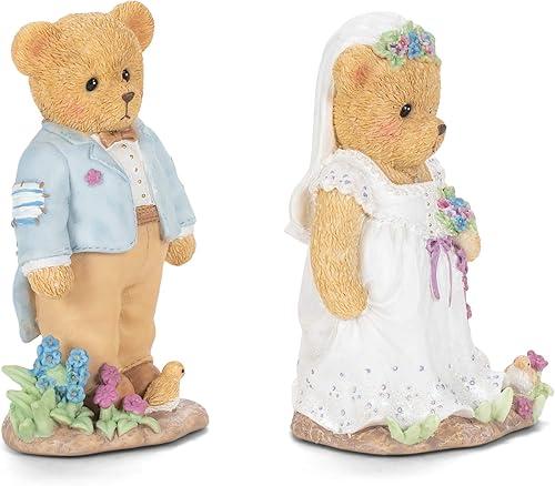 Miniatura 3 de Roman 12926 Cherished Teddies Theo y Olivia - Figura de pareja de boda, altura de 4.25 pulgadas