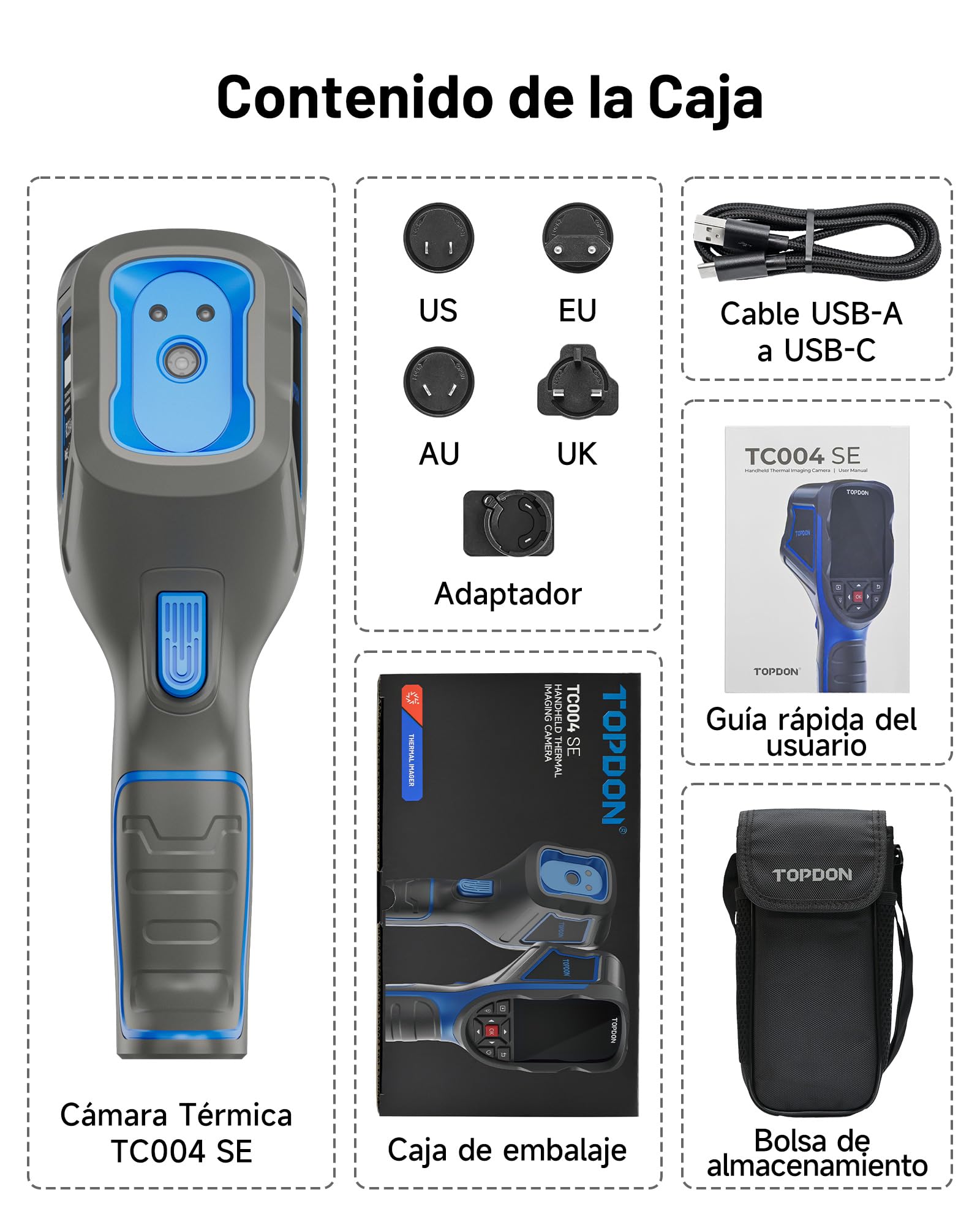 TOPDON Cámara Termografica TC004 con 512x384 Resolución TISR, 64GB Almacenamiento, 3,5″ Pantalla Camara Termica con Wifi, Grabación de Vídeo, Análisis de PC, para Inspección Eléctrica/Climatización