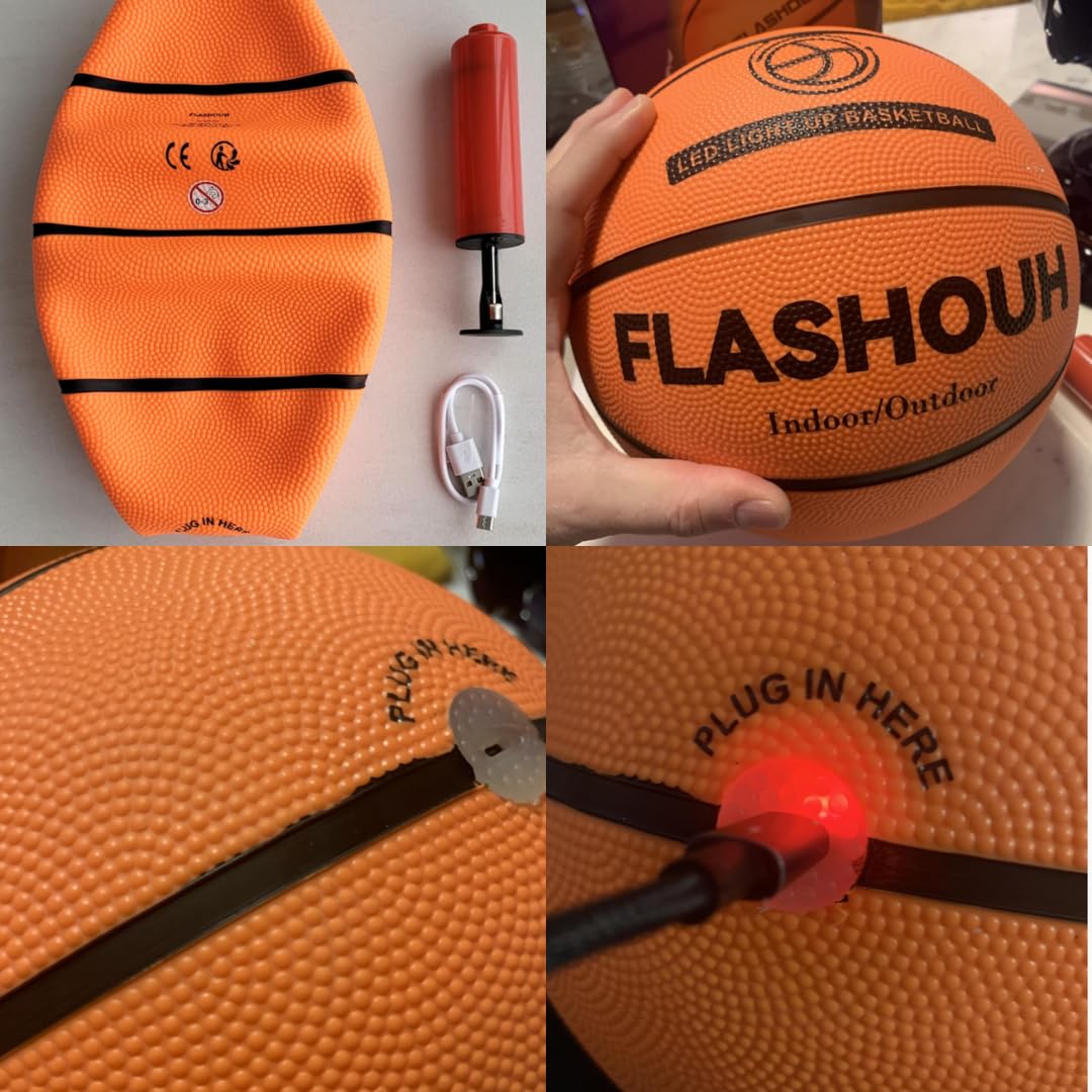 Véritable Ballon de Basket LED T7 Rechargeable USB-C - Pompe Incluse