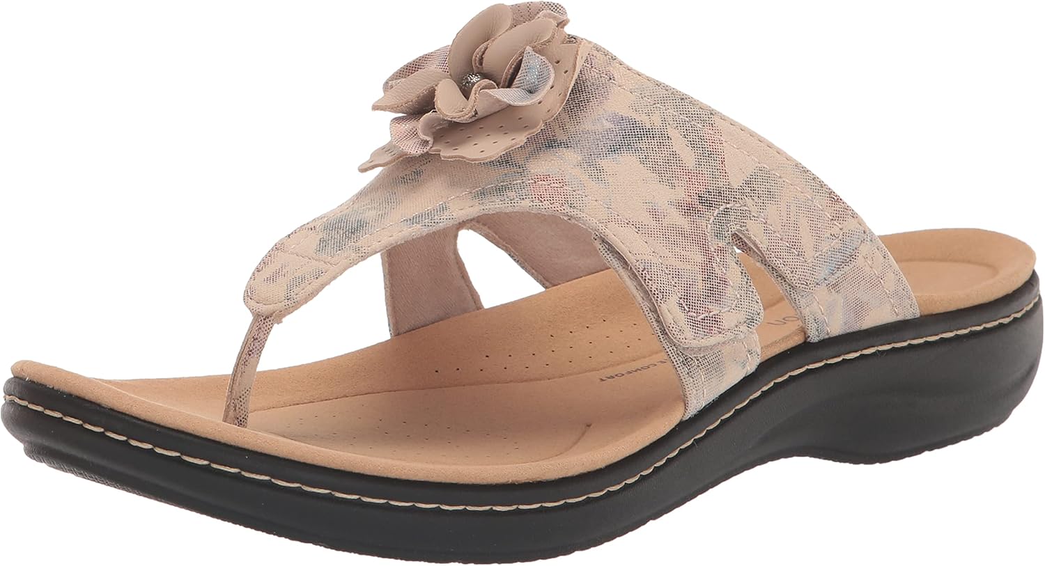 Clarks Women's Laurieann Gema Flat Sandal, Sand Interest, 8.5