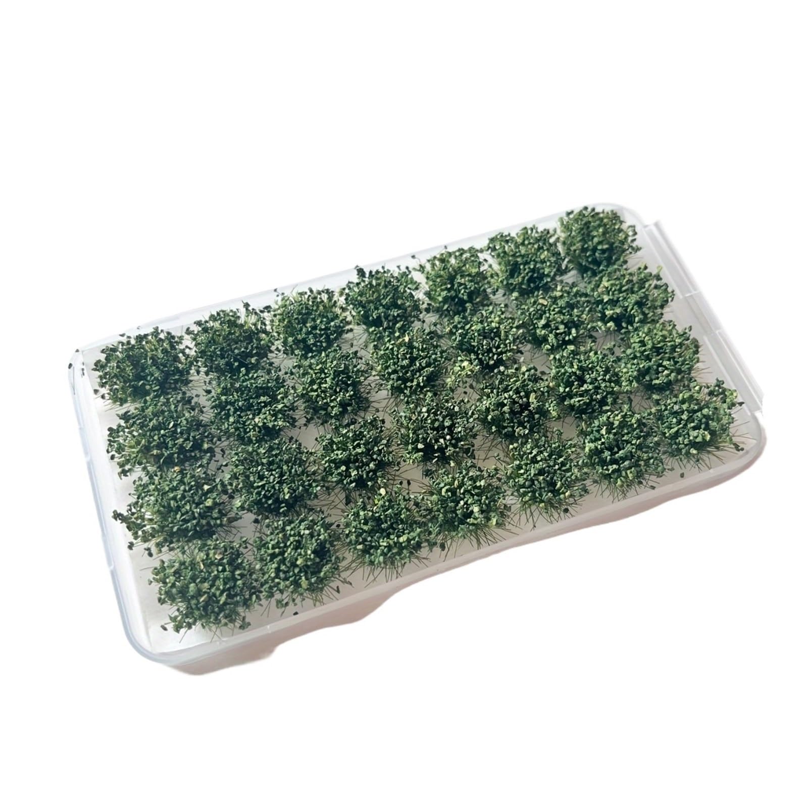 DUNSBY Model Trees 28pcs Static Lowland Shrubs Tuft, Miniature Terrain Scenery Model DIY For Train Landscape(Green)