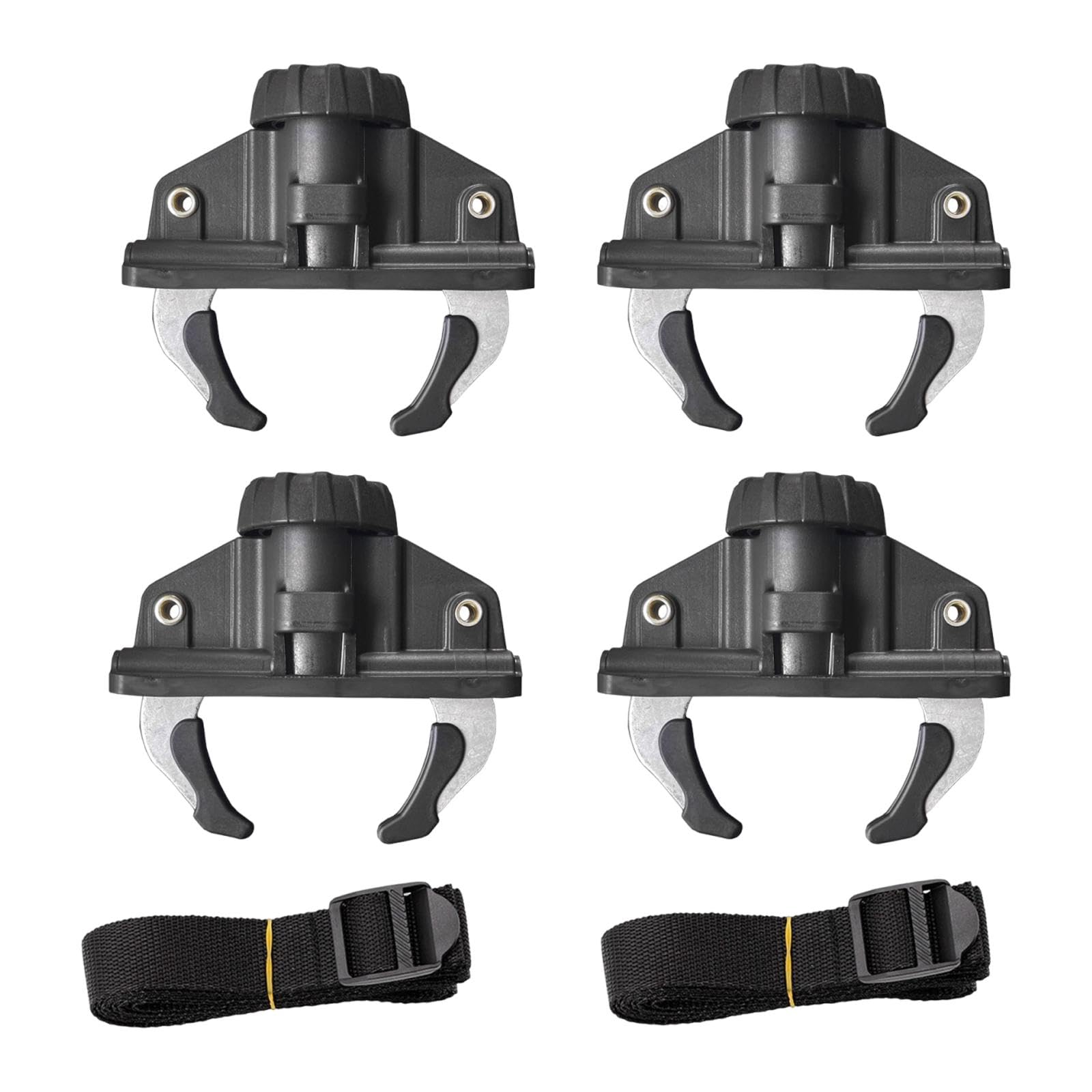 Abrazaderas de 4 Piezas para Cofres de Techo de Coche, Aptas para Rieles Ranurados, Ligeras, Accesorios de Instalación Rápida con Ajuste Universal Y 2