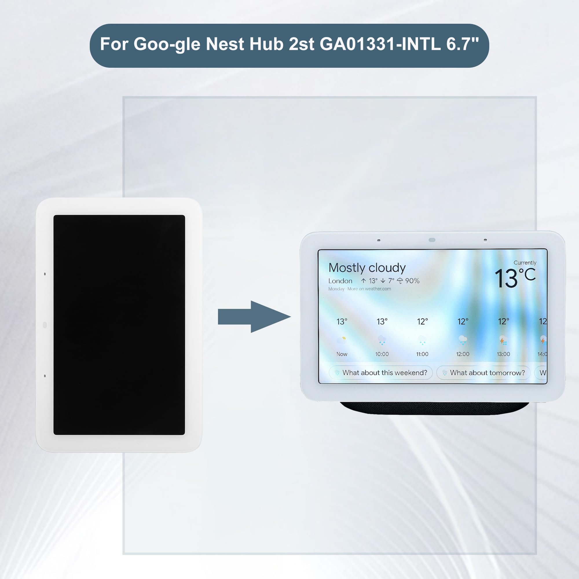 Nueva pantalla de repuesto compatible con Google Home Nest Hub 2nd 7.0" LCD pantalla táctil montaje con herramientas (blanco)