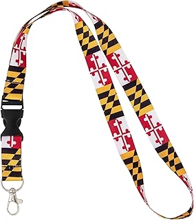 Desert Cactus State of Maryland Lanyard Flag Car Keys ID Badge Holder Keychain Souvenir Detachable Breakaway Snap Buckle (Repeating Pattern Lanyard)