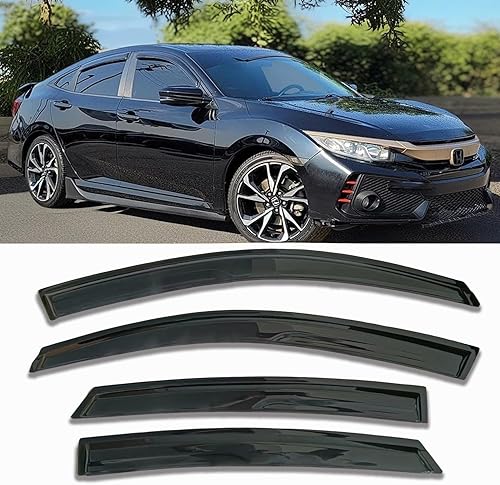 Vista 48 de Viseras laterales con cinta para ventana lateral, protectores de lluvia, deflectores de ventilación, para Nissan Altima 2019-2024, deflector