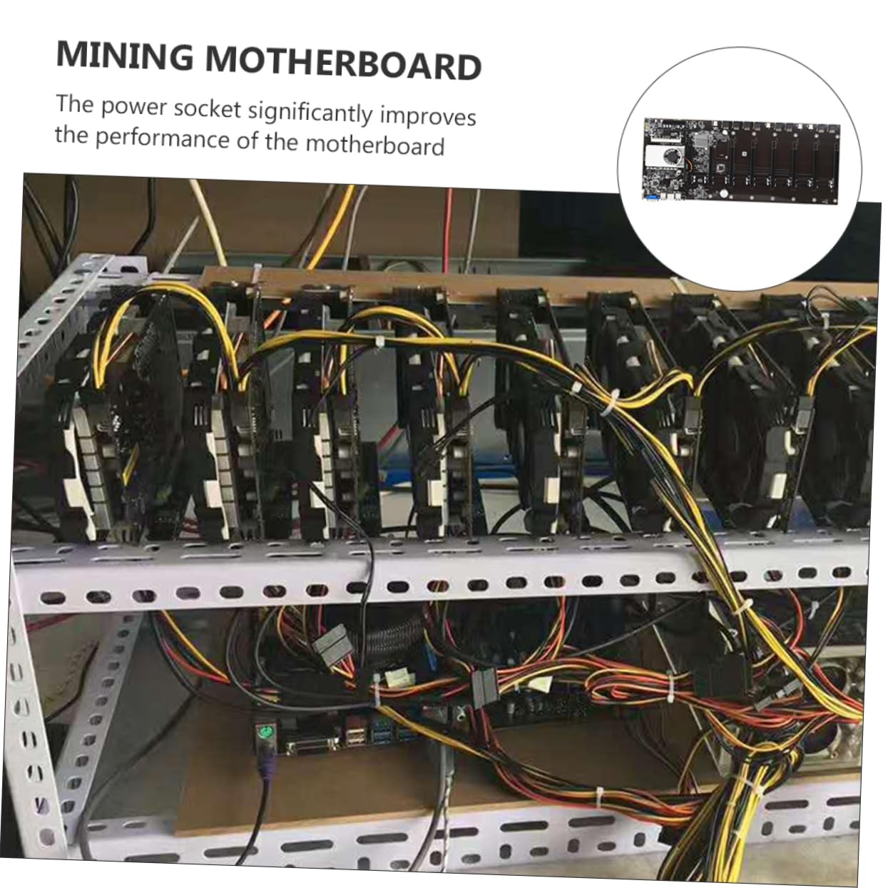 Cabilock Scheda Madre per Mining CPU 8 Slot Gpu, 1 Slot Ddr3 Sodimm, Interfaccia Vga Integrata, Supporto Boot di Rete
