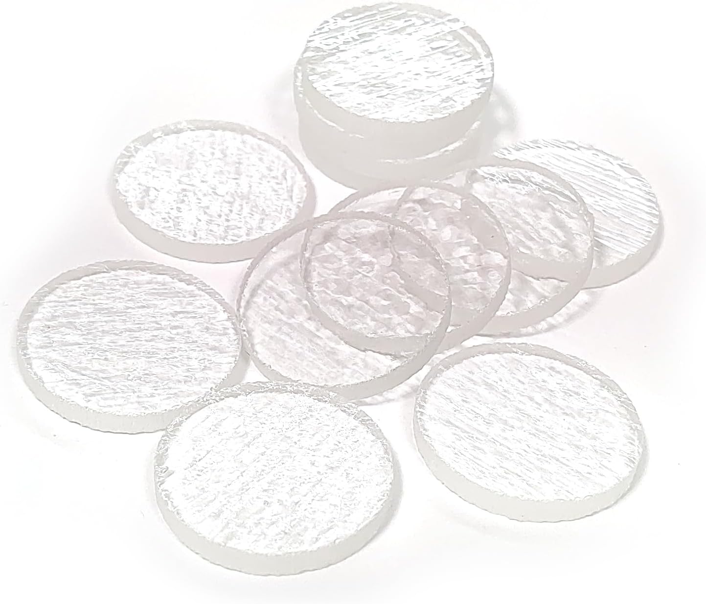 Clear Fusible Glass Circles Blanks - COE 90 Bullseye Glass - 1" Diameter (12)